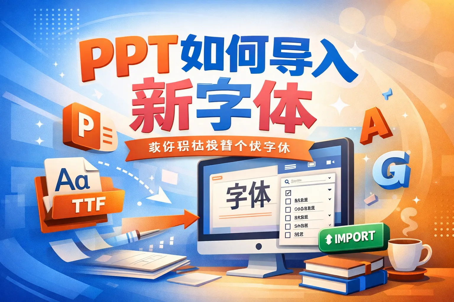 ppt如何导入新字体