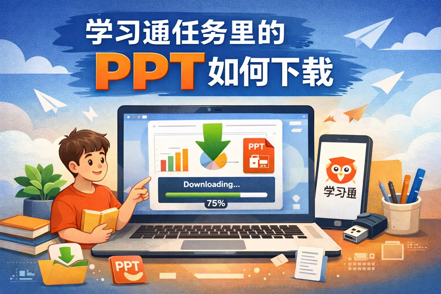 学习通任务里的ppt如何下载