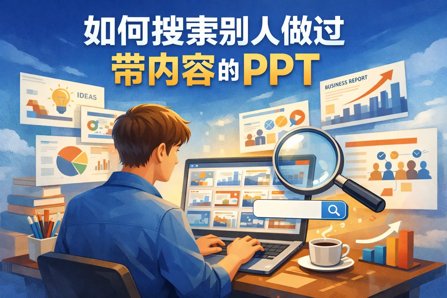如何搜索别人做过带内容的ppt