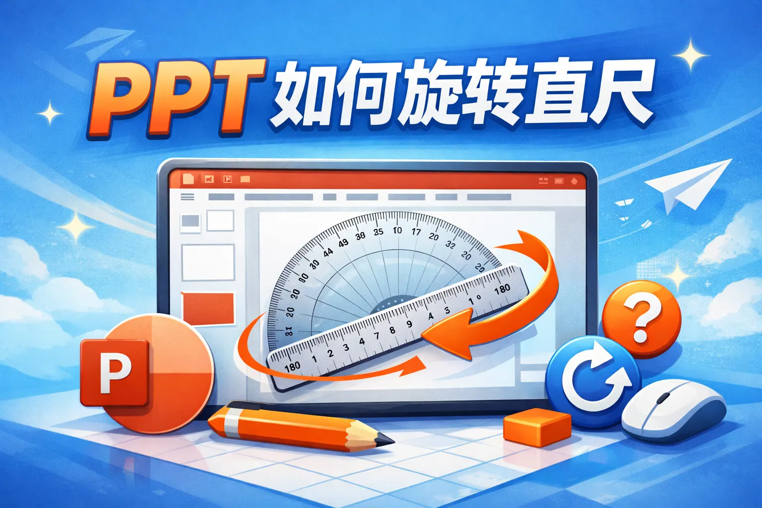 ppt如何旋转直尺