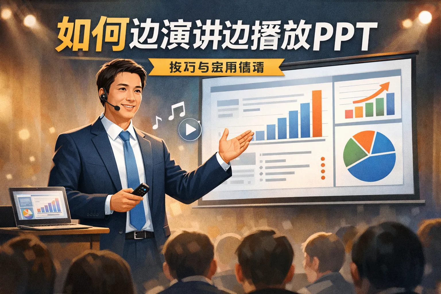 如何边演讲边播放ppt