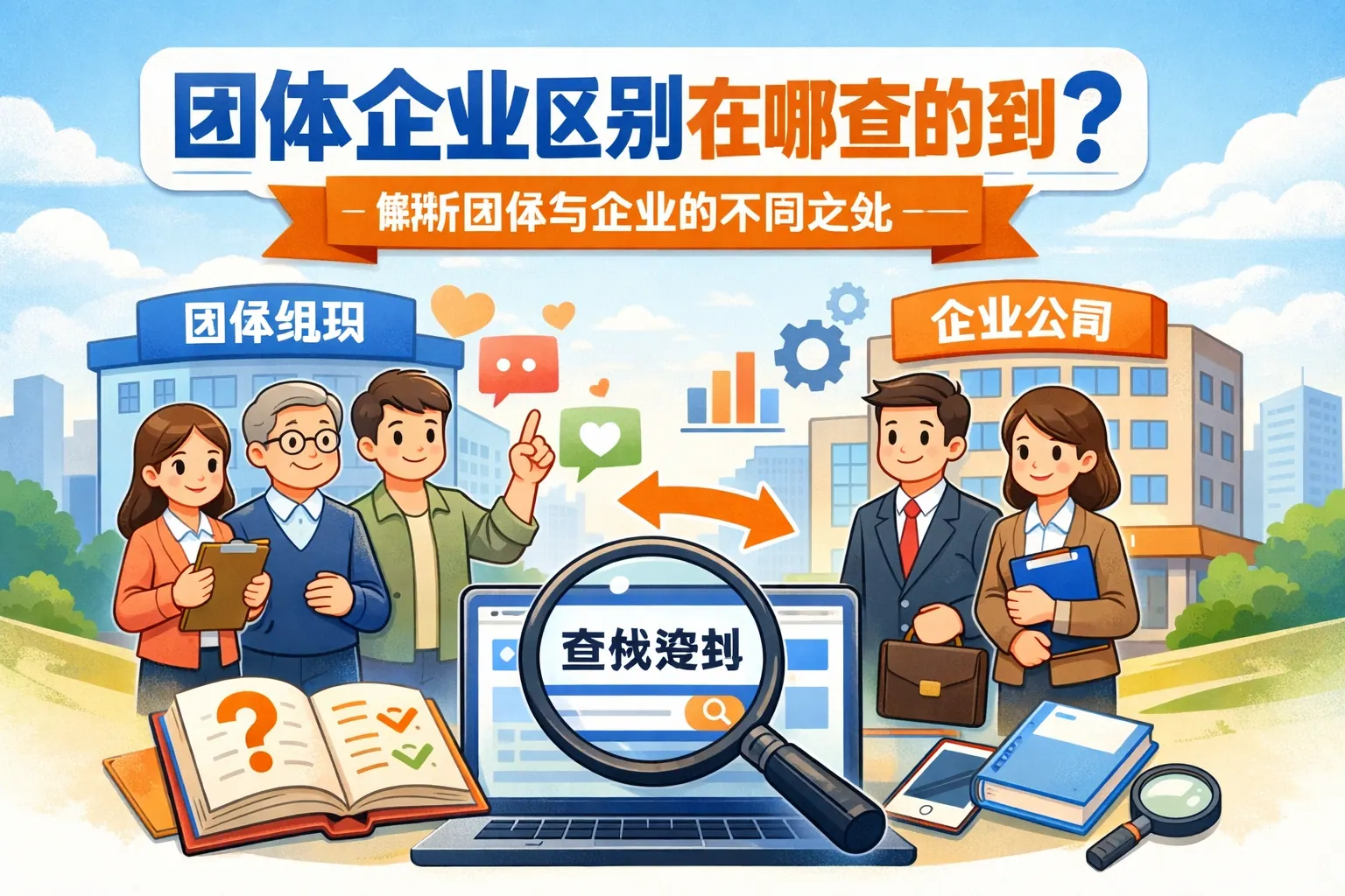 团体企业区别在哪查的到