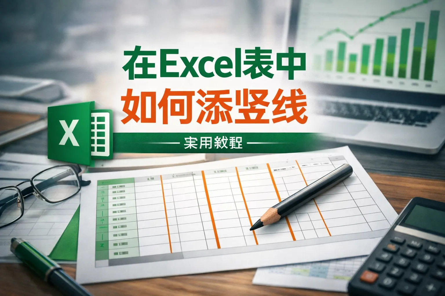 在excel表中如何添竖线