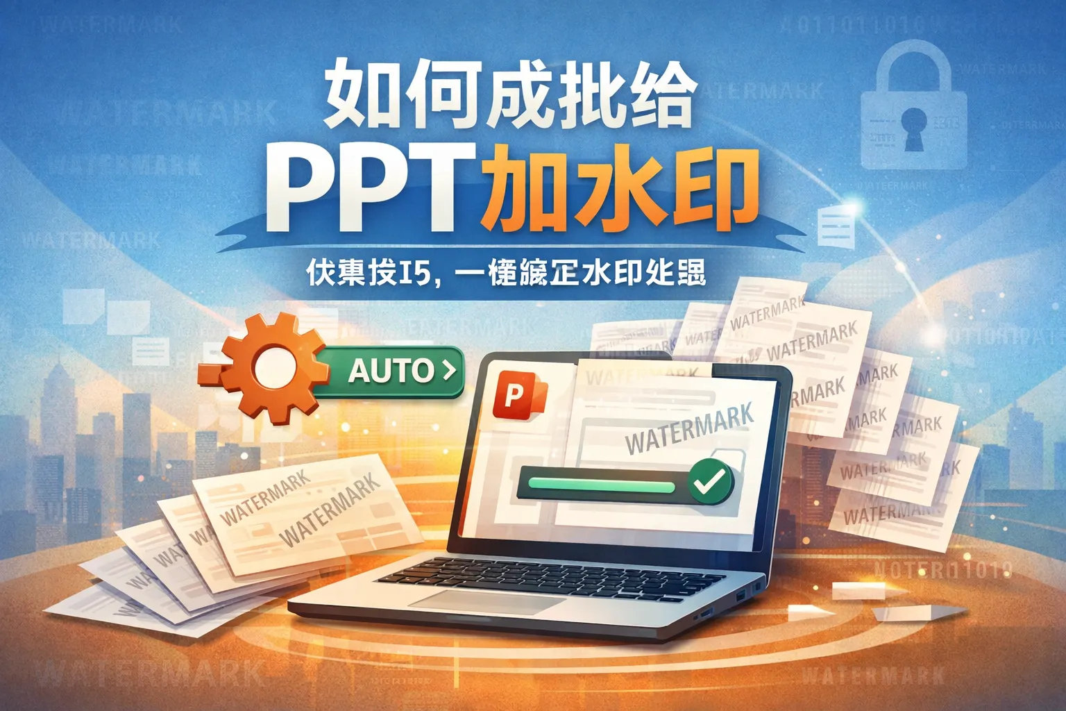 如何成批给ppt加水印