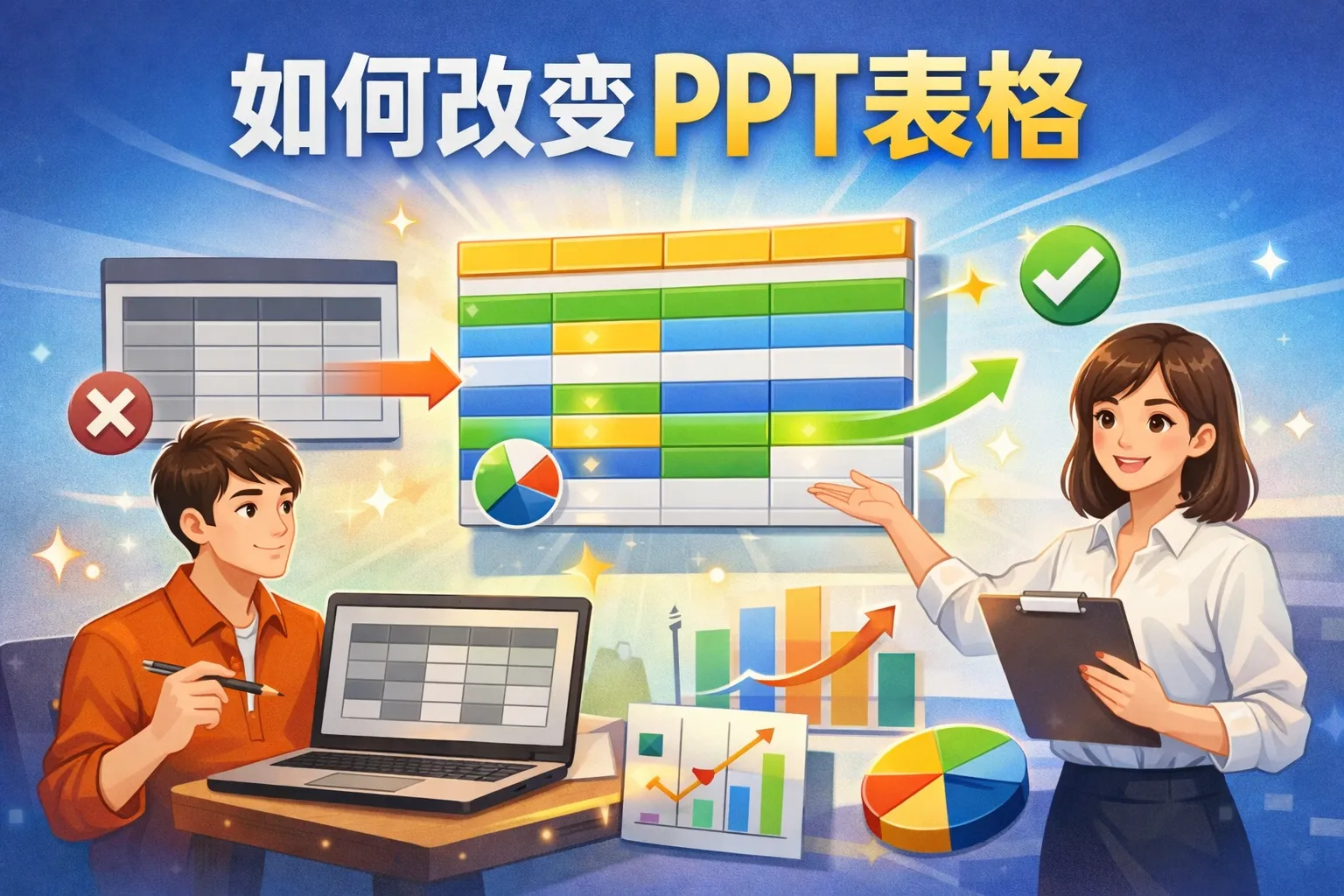 如何改变ppt表格