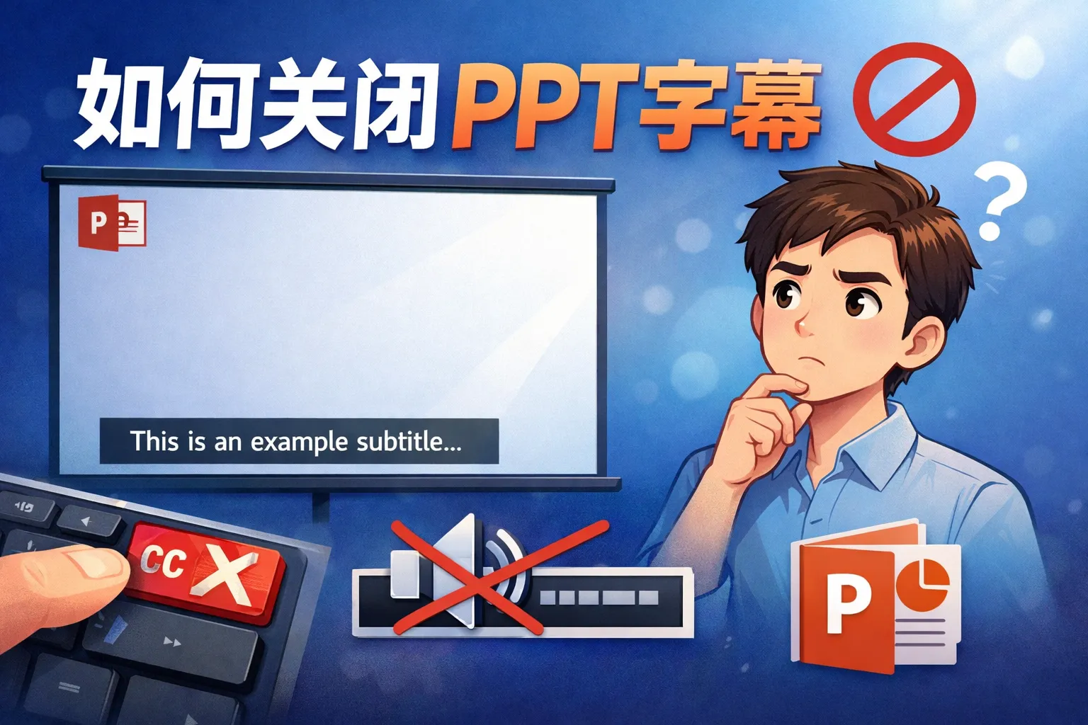 如何关闭PPT字幕