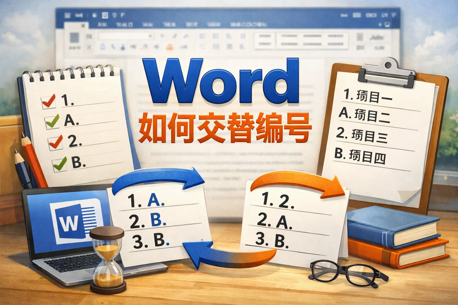 word如何交替编号