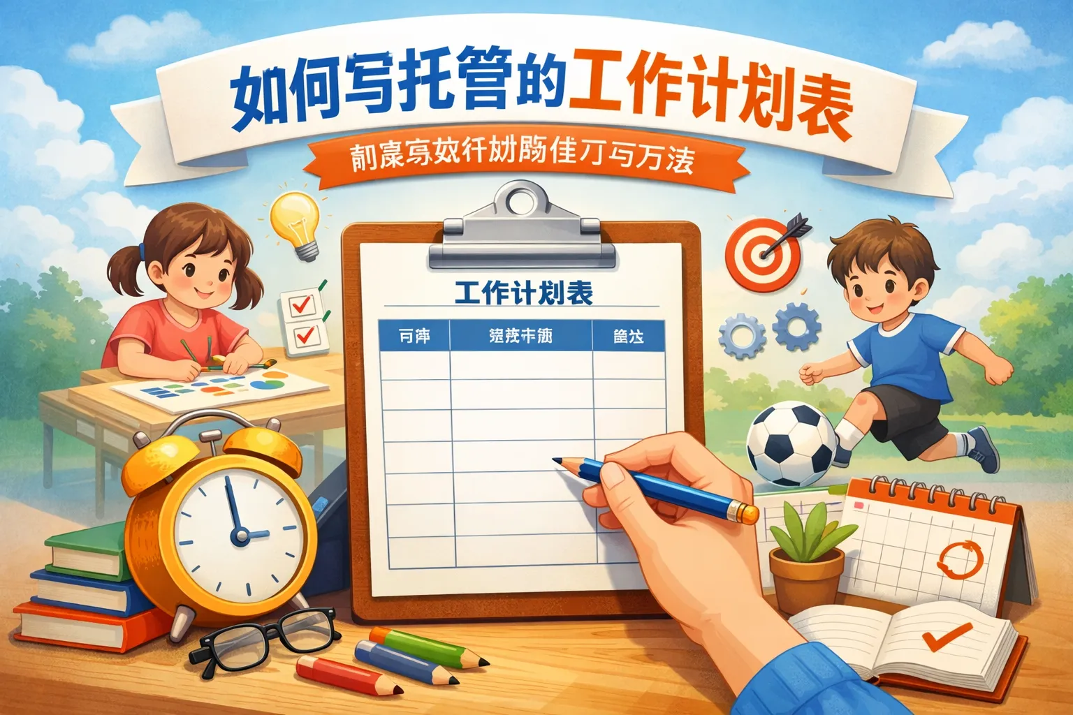 如何写托管的工作计划表