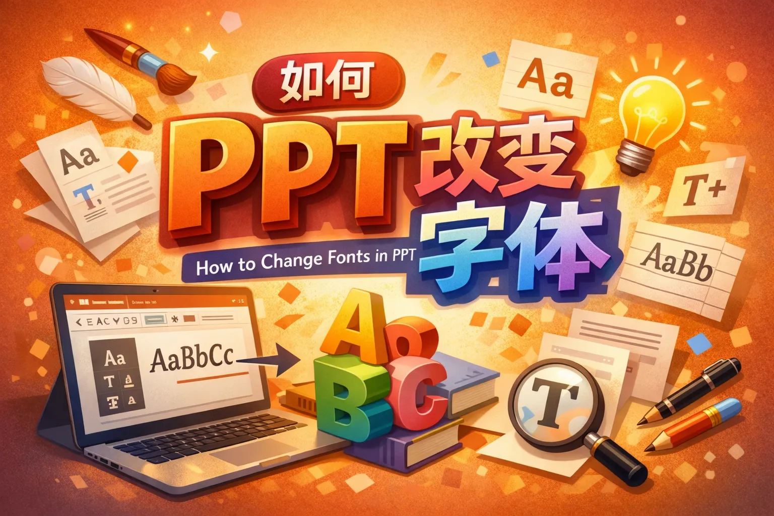 如何ppt改变字体