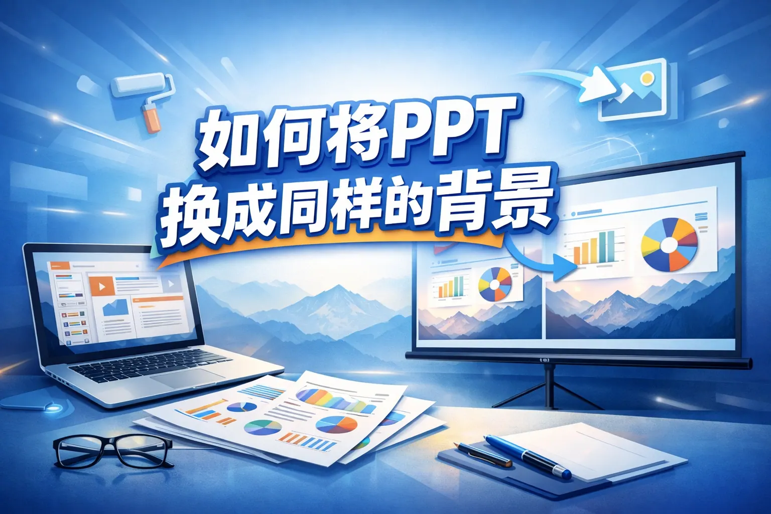 如何将PPT换成同样的背景