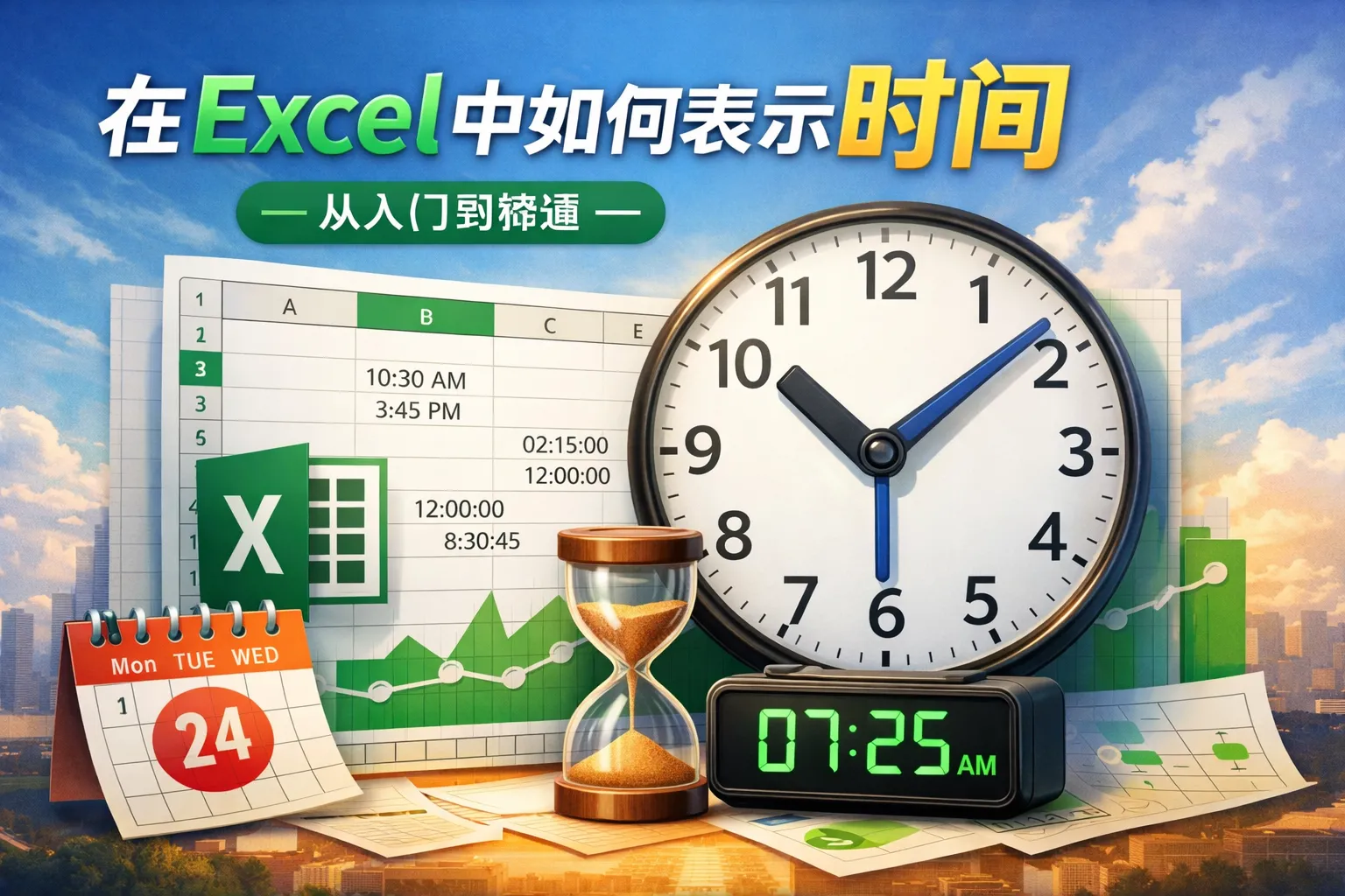 在excel中如何表示时间