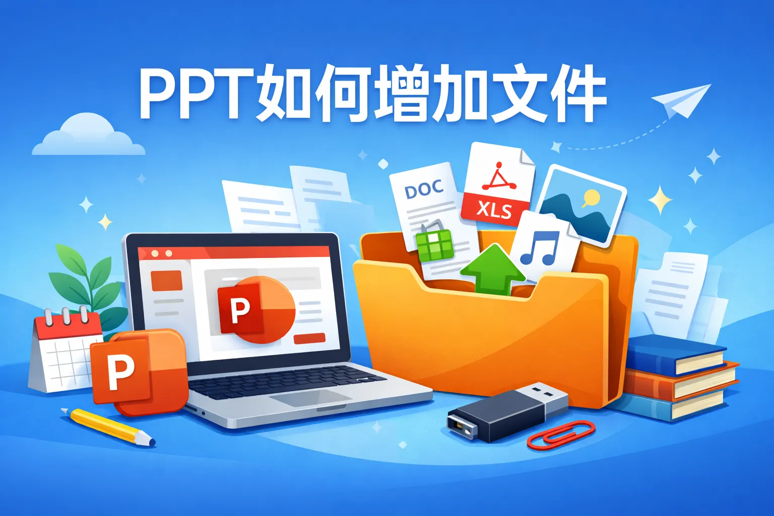ppt如何增加文件
