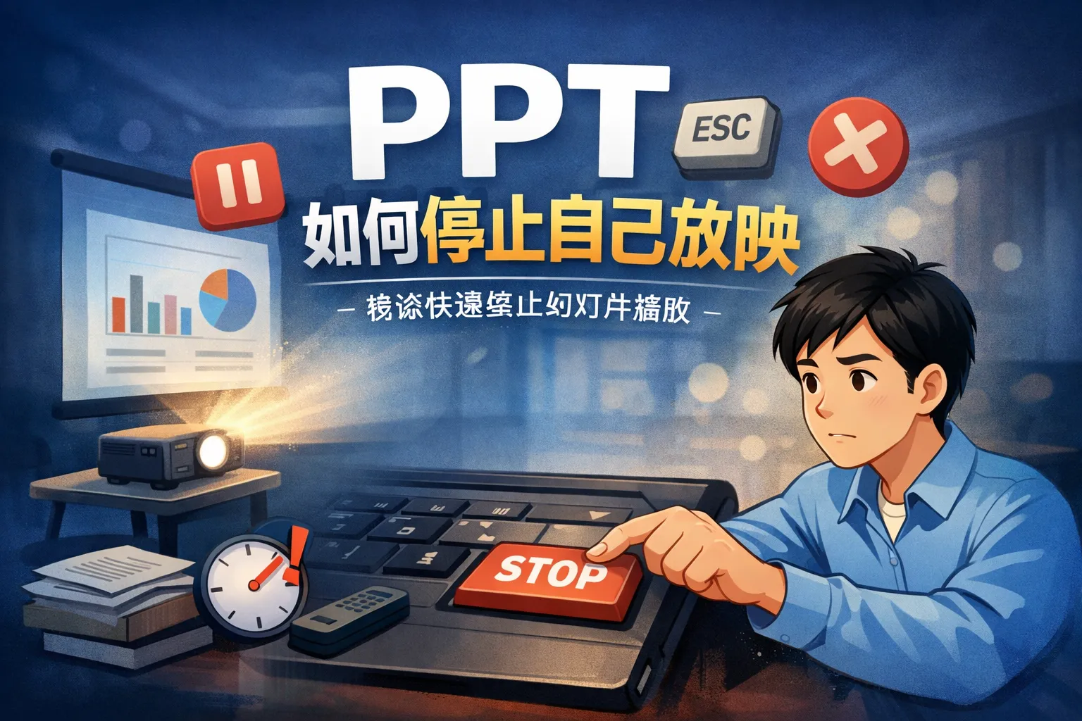 ppt如何停止自己放映