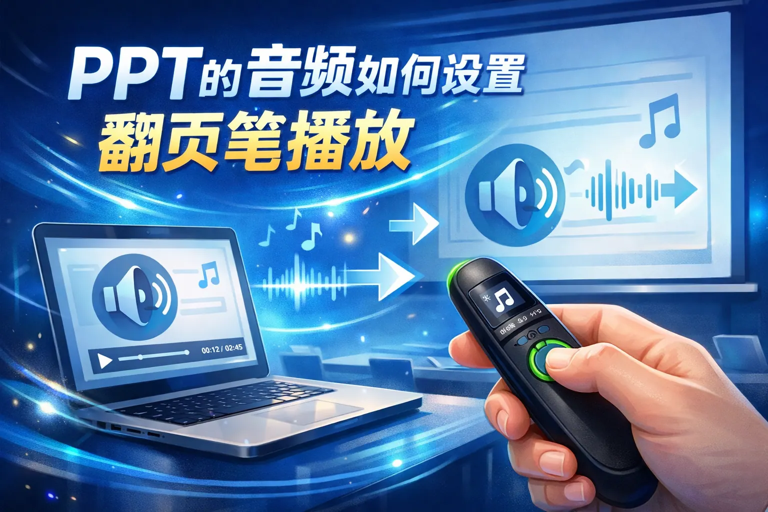ppt的音频如何设置翻页笔播放