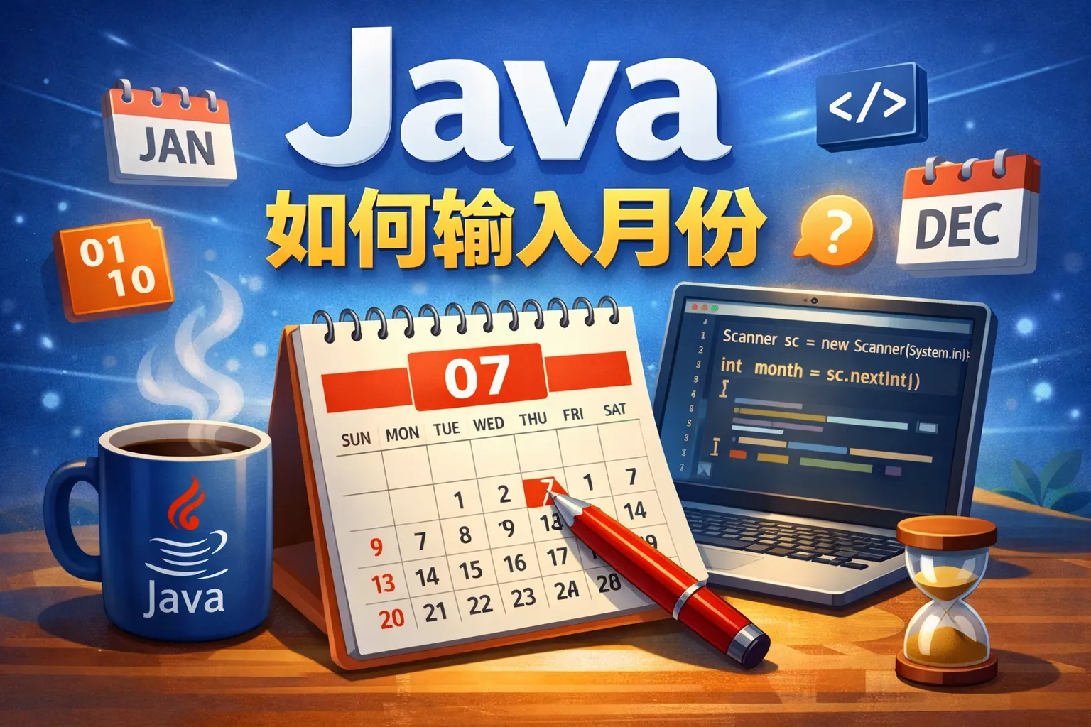 java如何输入月份