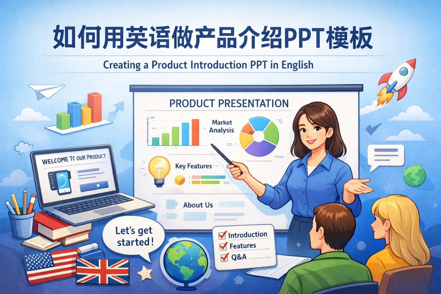 如何用英语做产品介绍ppt模板