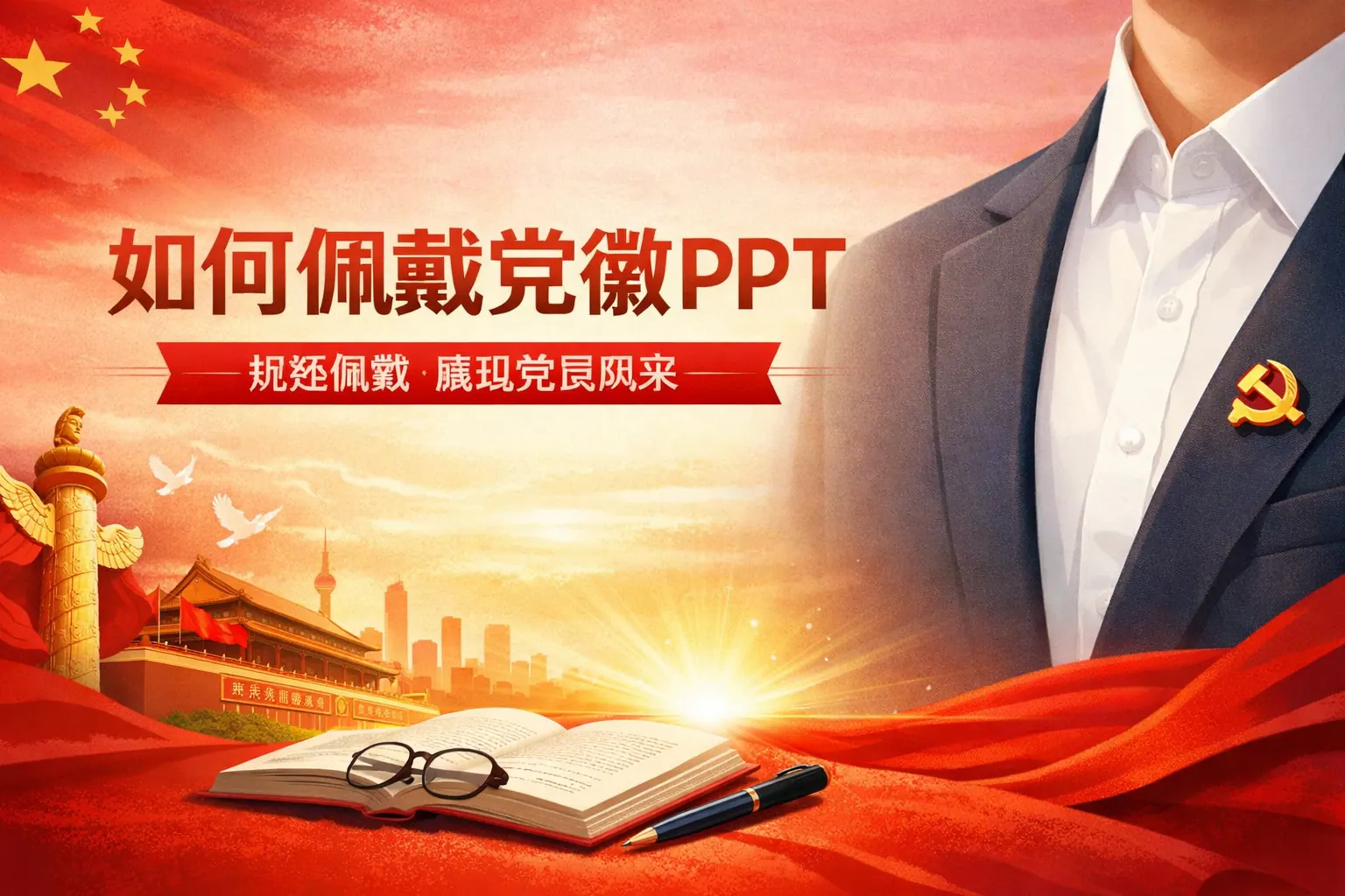 如何佩戴党徽ppt