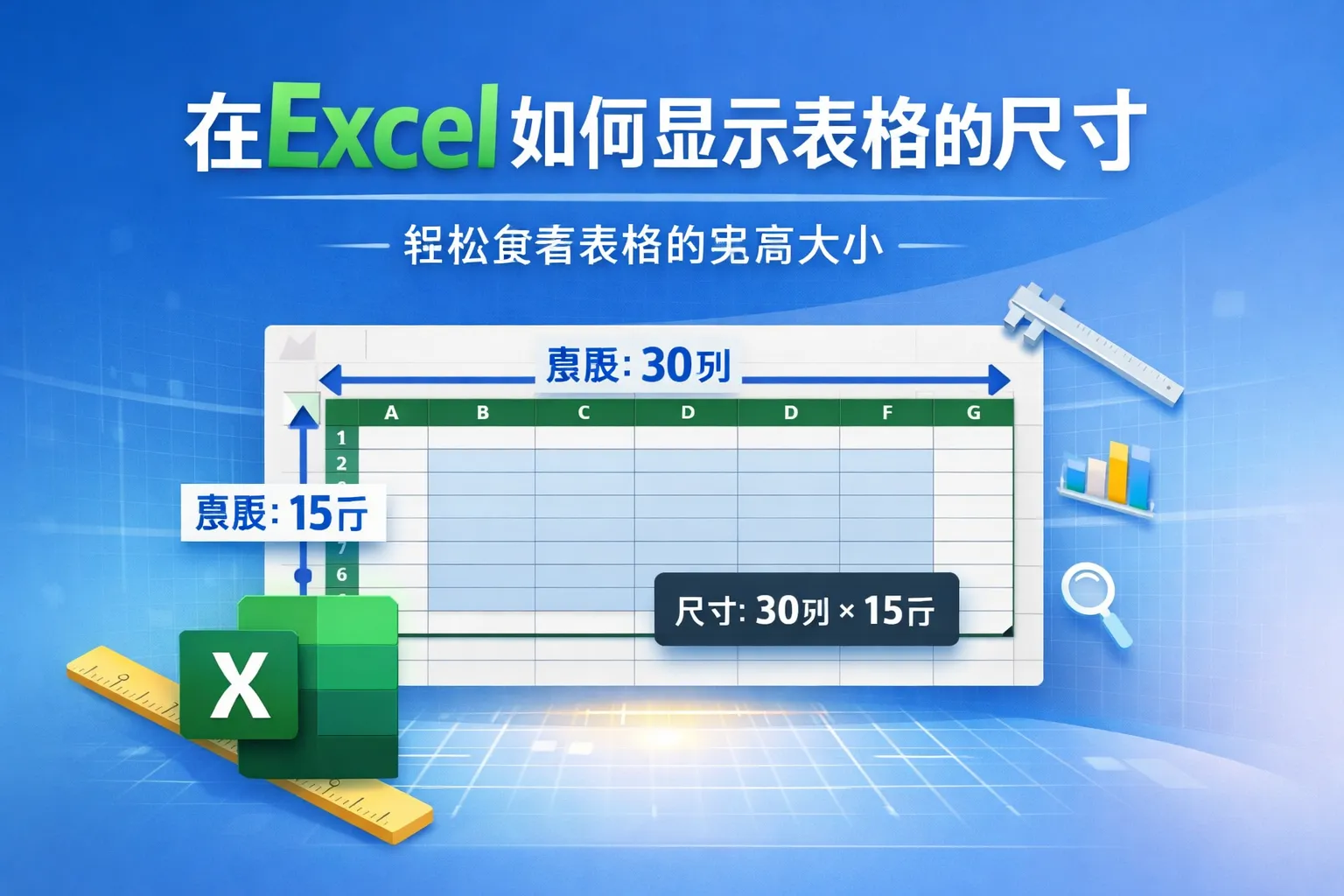 在excel如何显示表格的尺寸