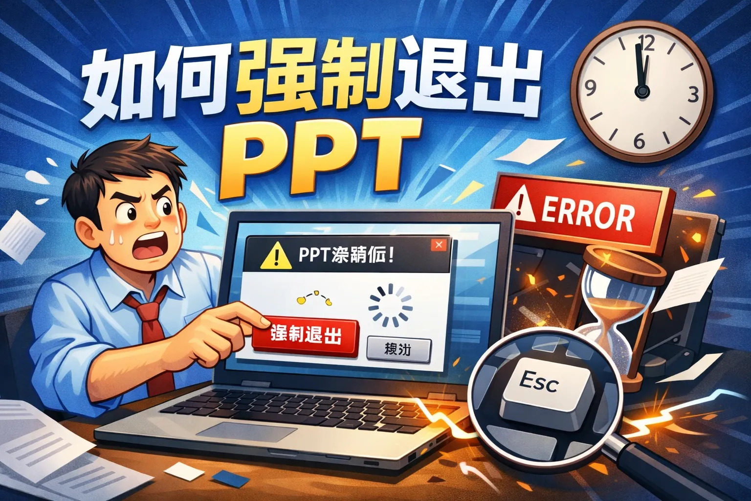如何强制退出ppt