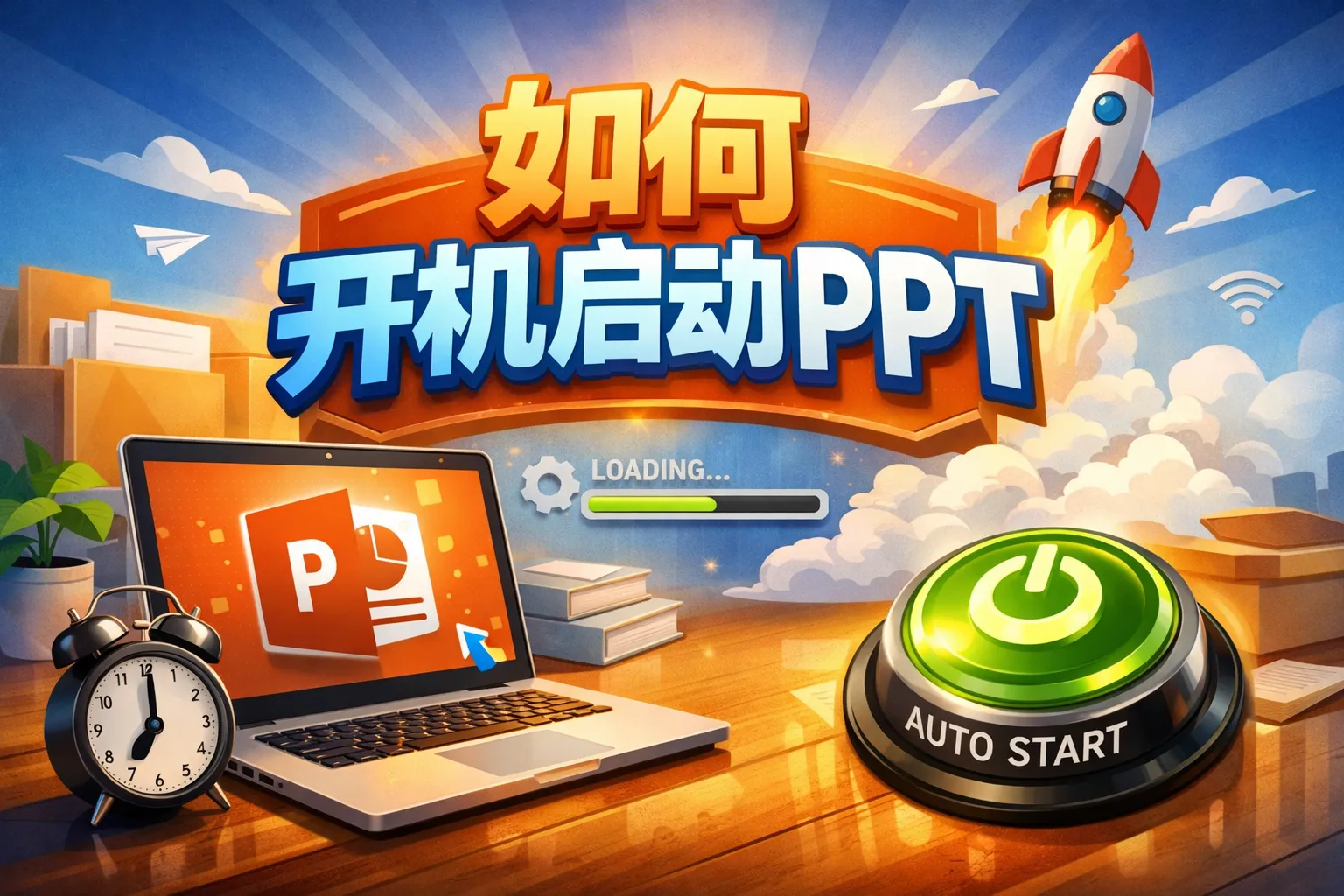 如何开机启动ppt