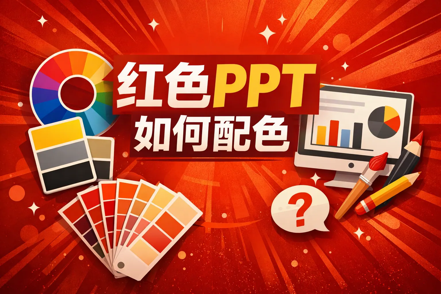 红色ppt如何配色