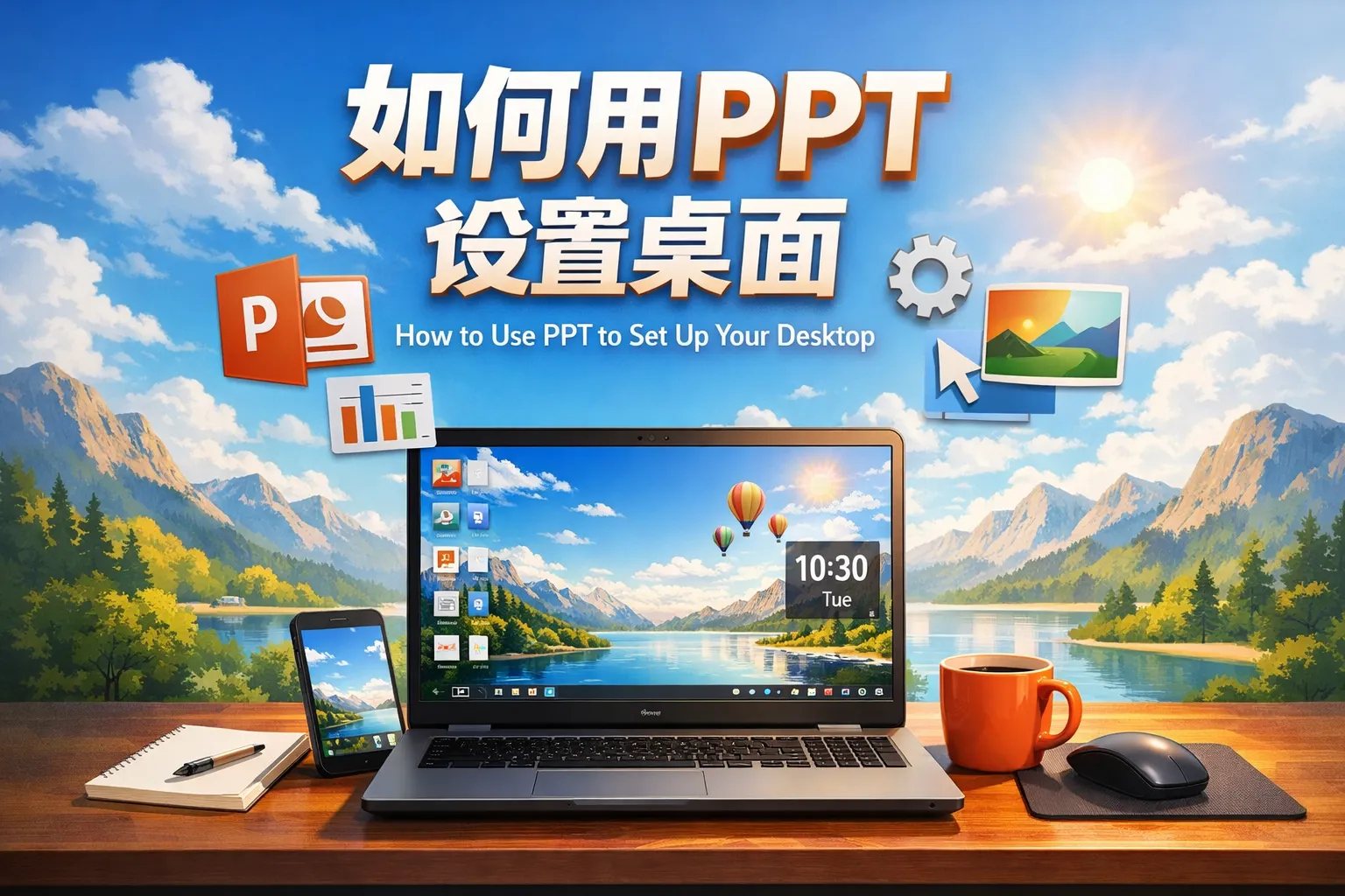 如何用ppt设置桌面