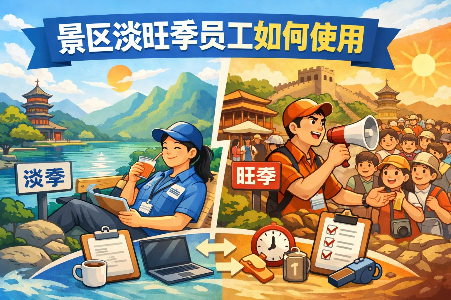 景区淡旺季员工如何使用