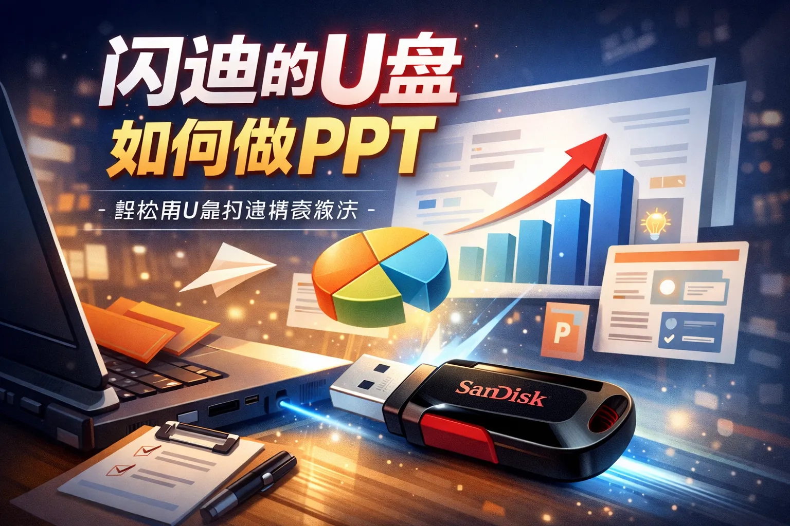 闪迪的u盘如何做ppt