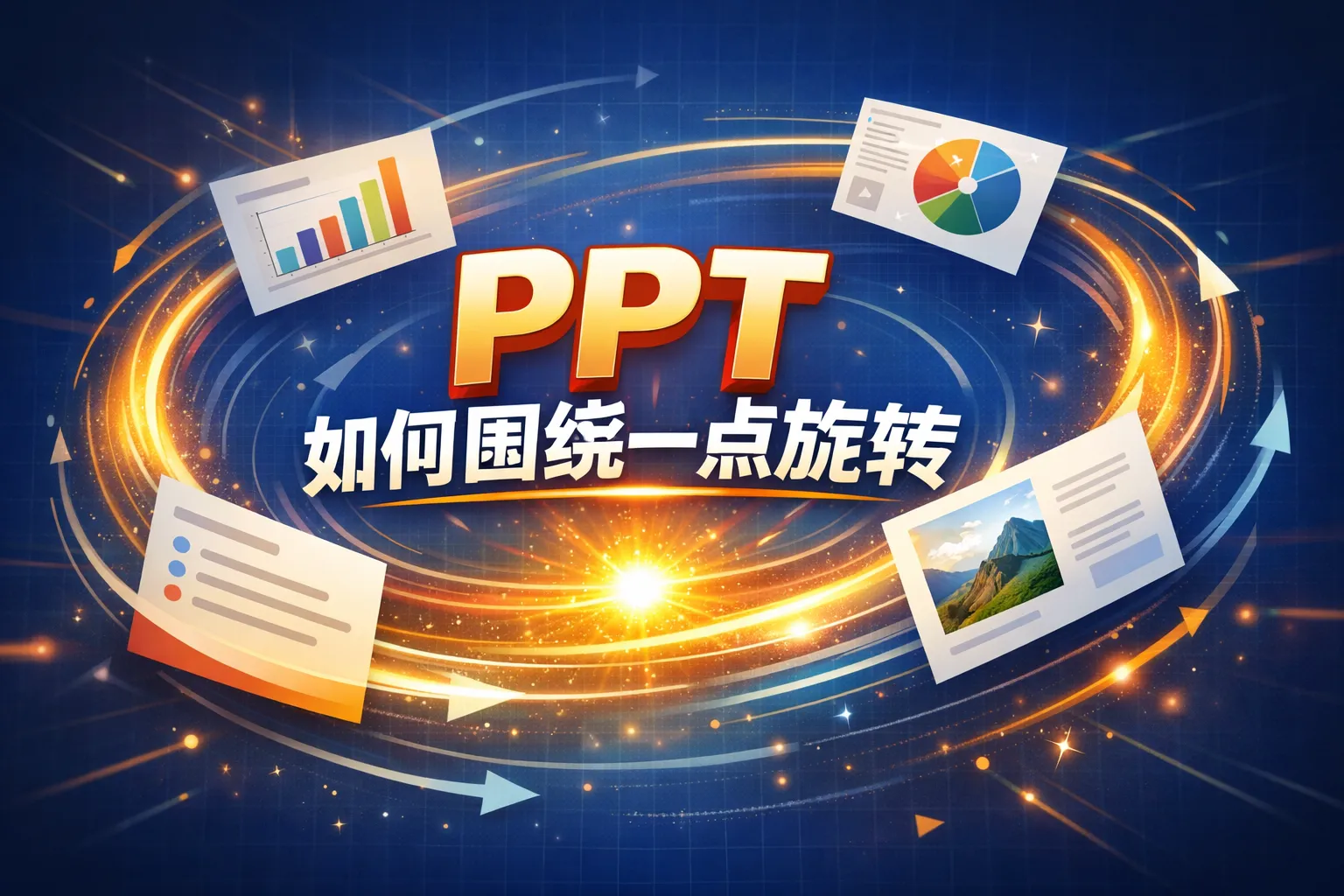 ppt如何围绕一点旋转