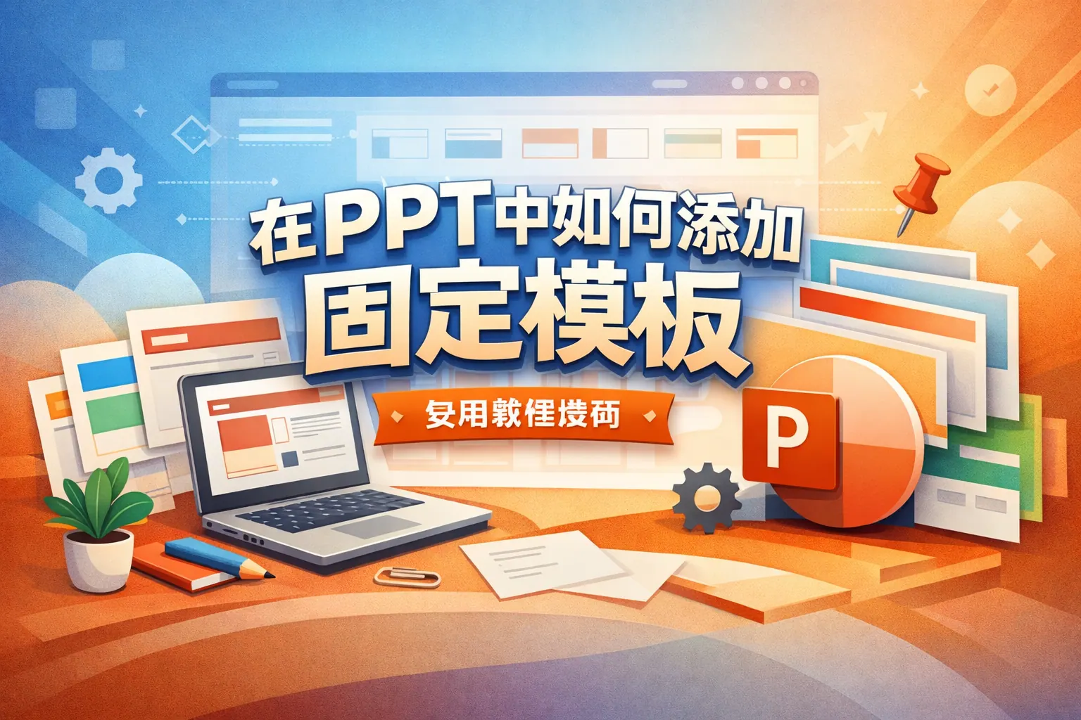 在ppt中如何添加固定模板