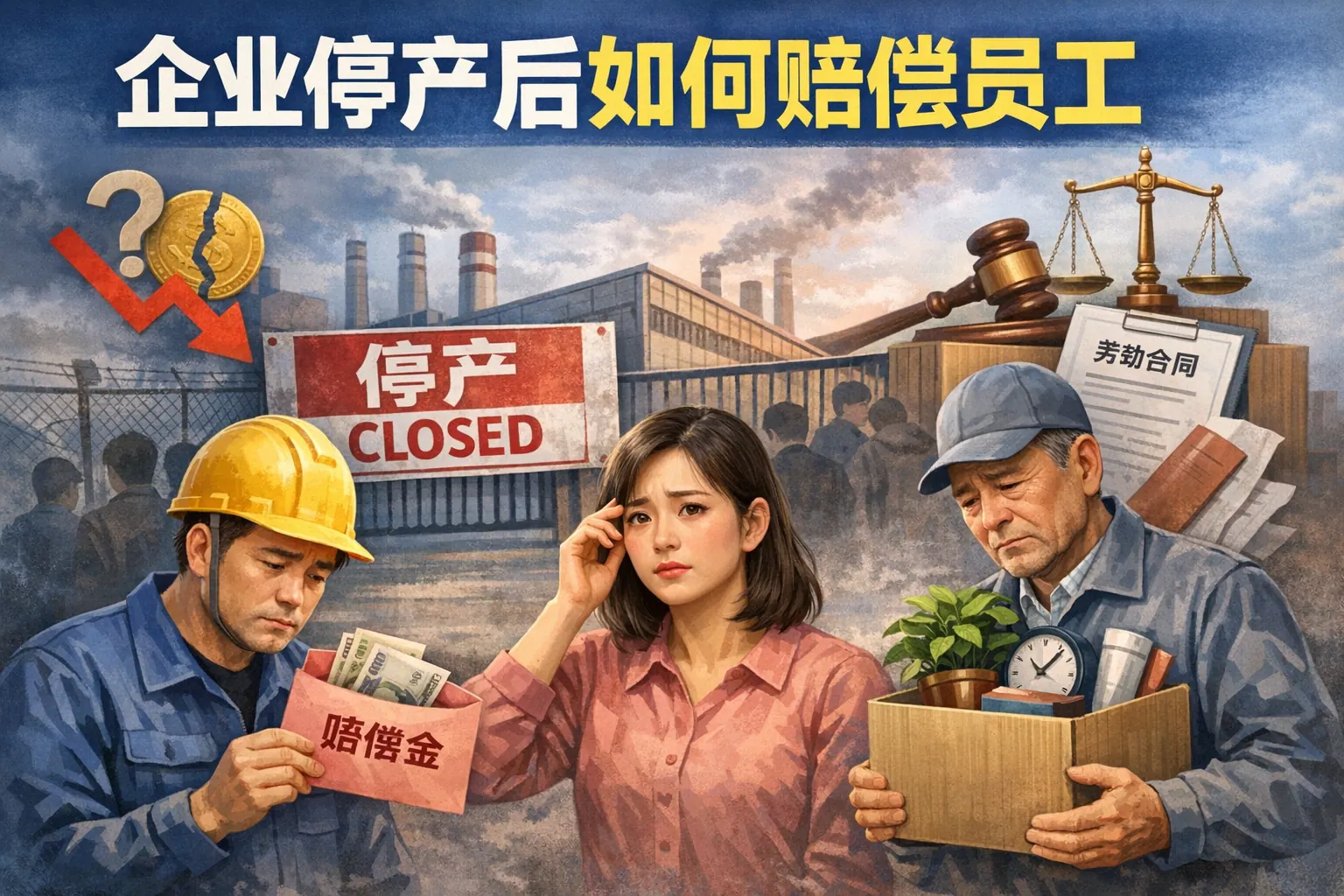 企业停产后如何赔偿员工