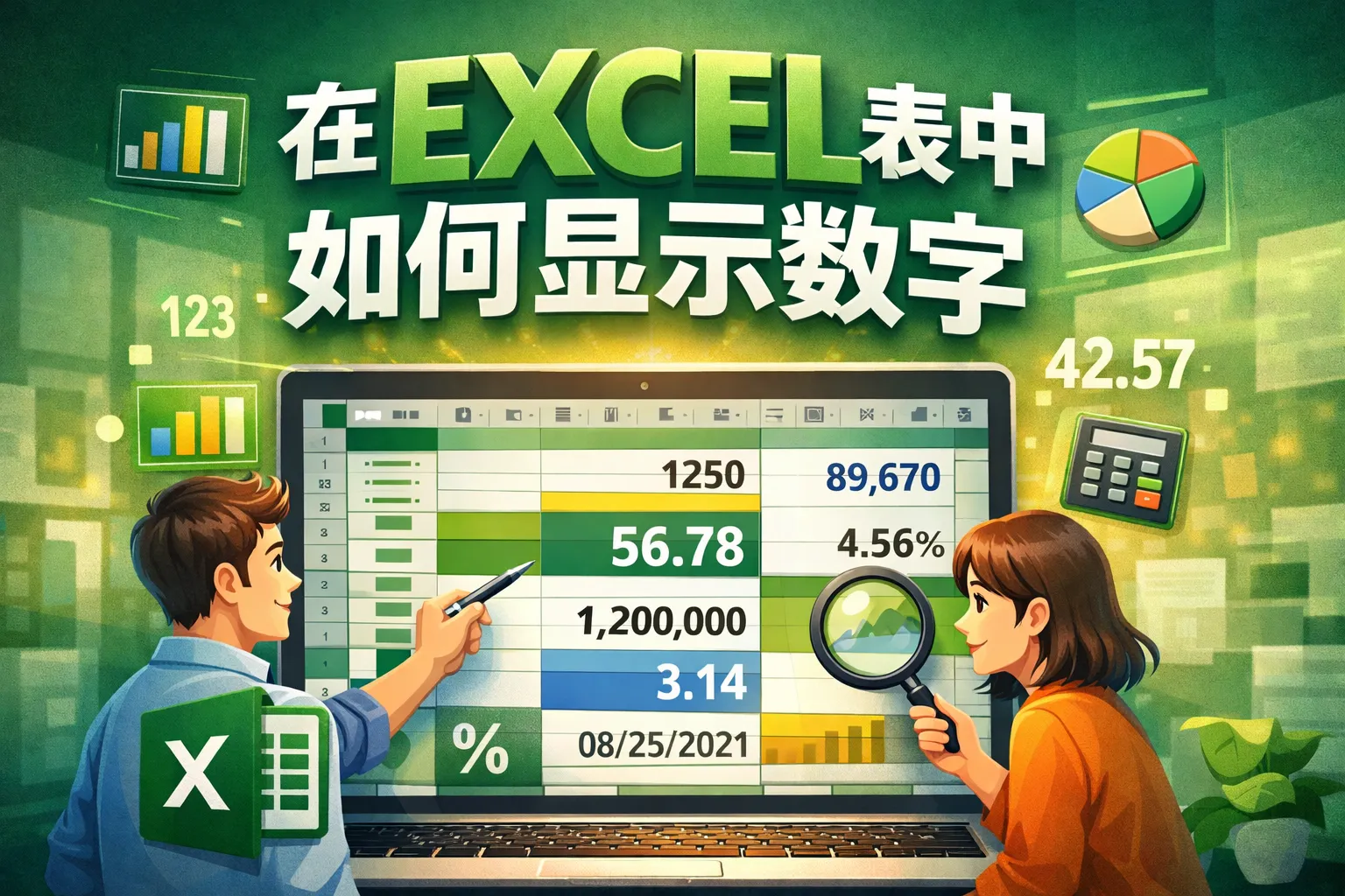 在EXCEL表中如何显示数字