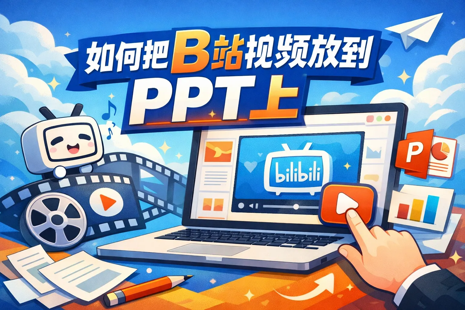 如何把b站视频放到ppt上