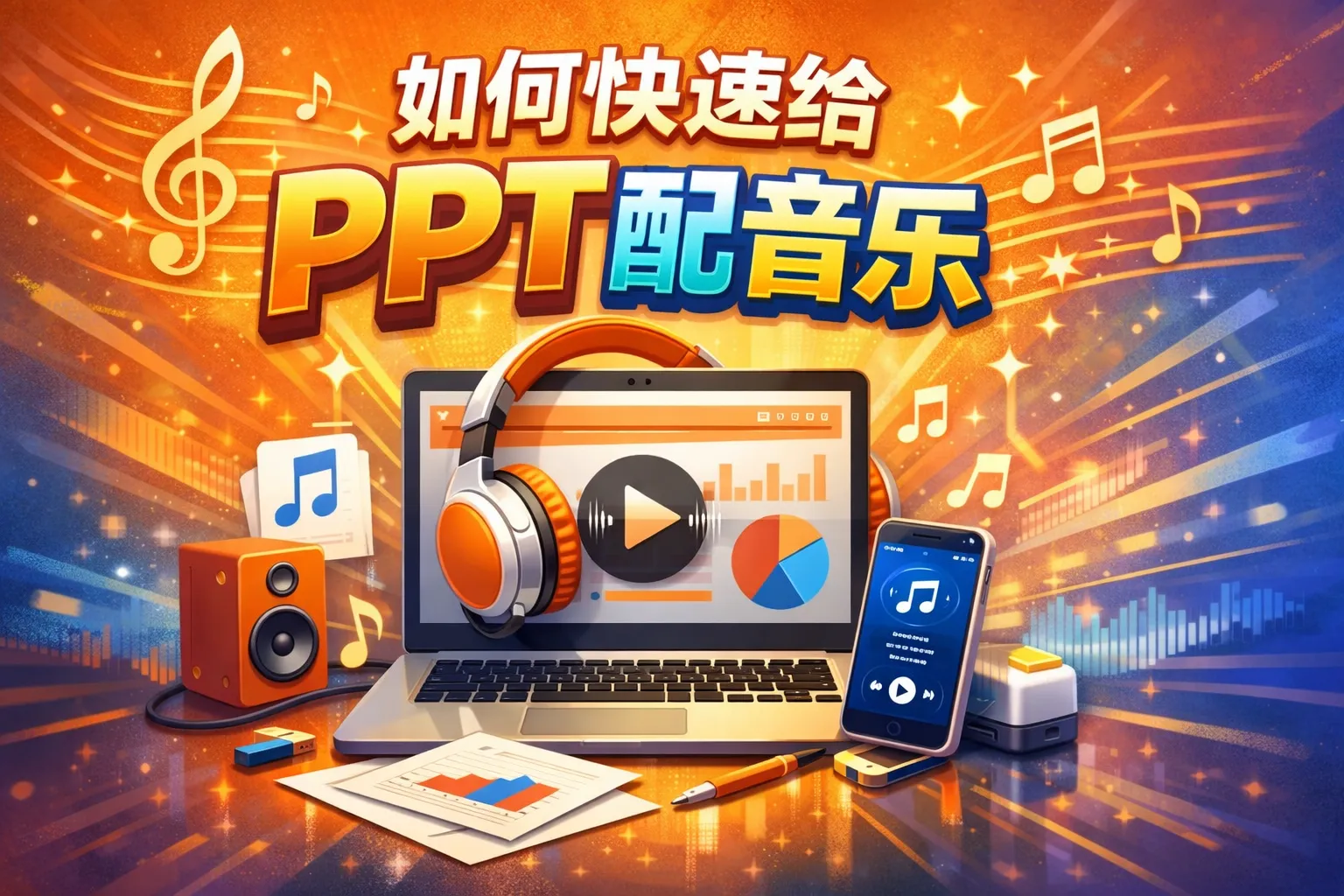 如何快速给ppt配音乐