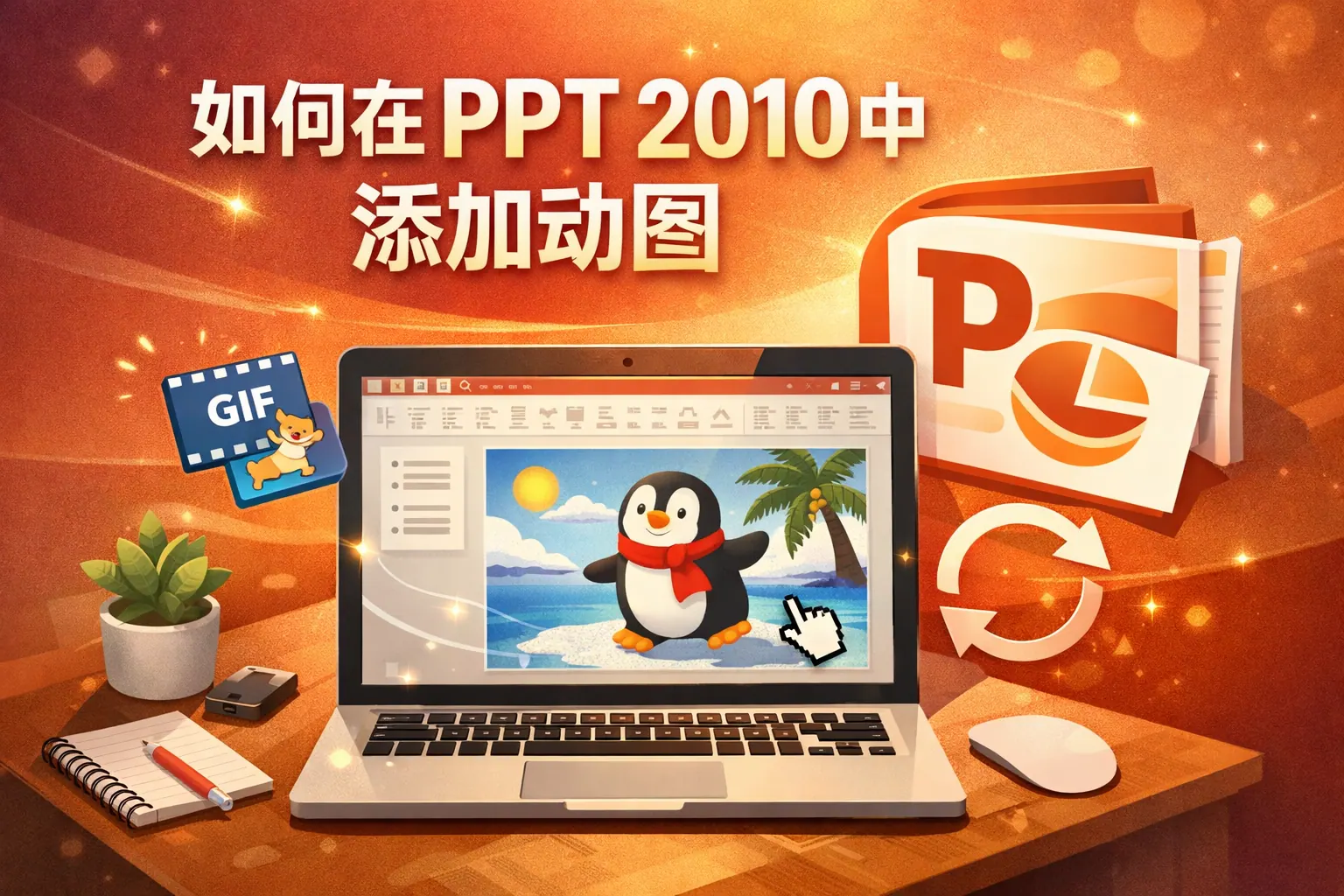 如何在ppt 2010中添加动图