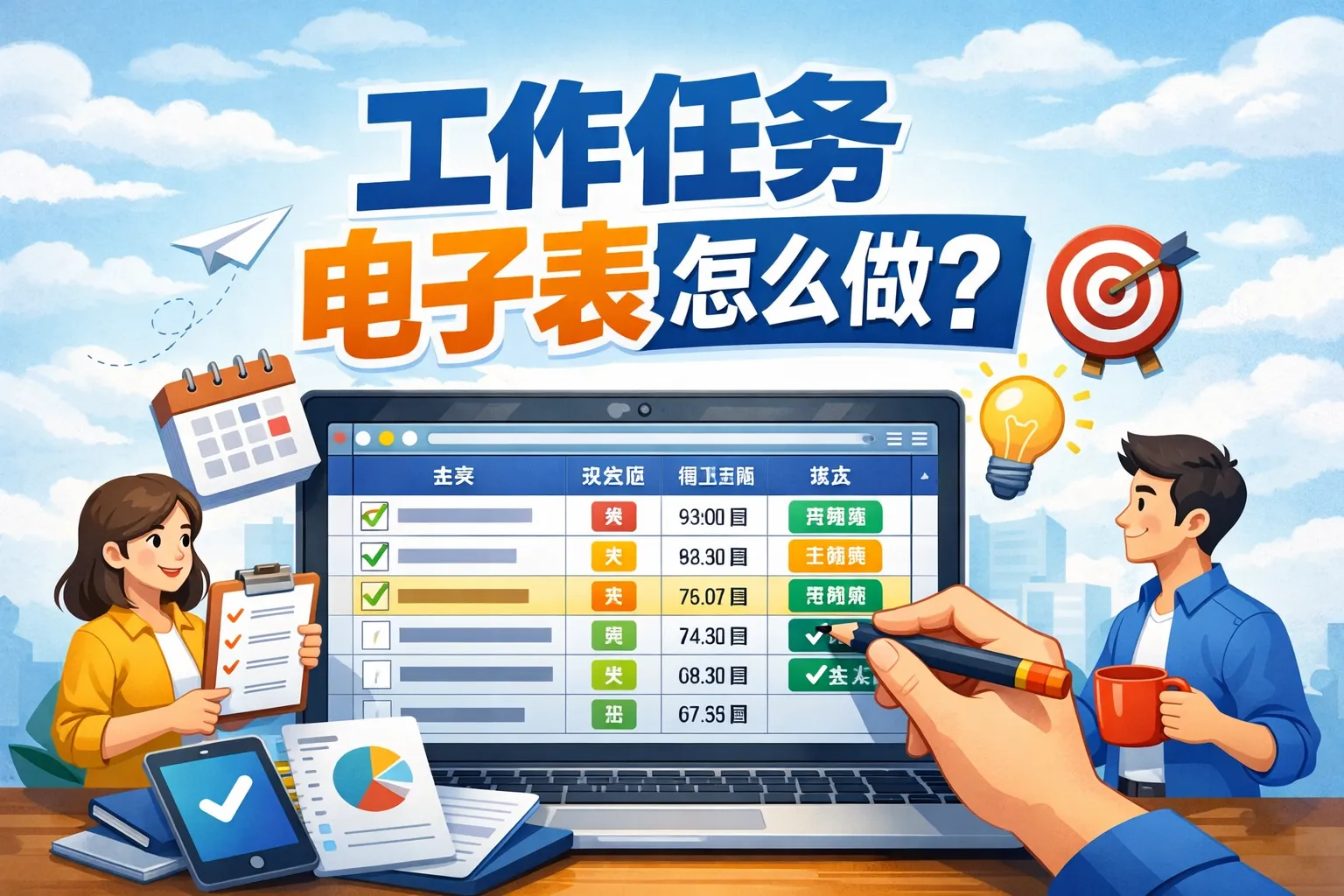 工作任务电子表怎么做