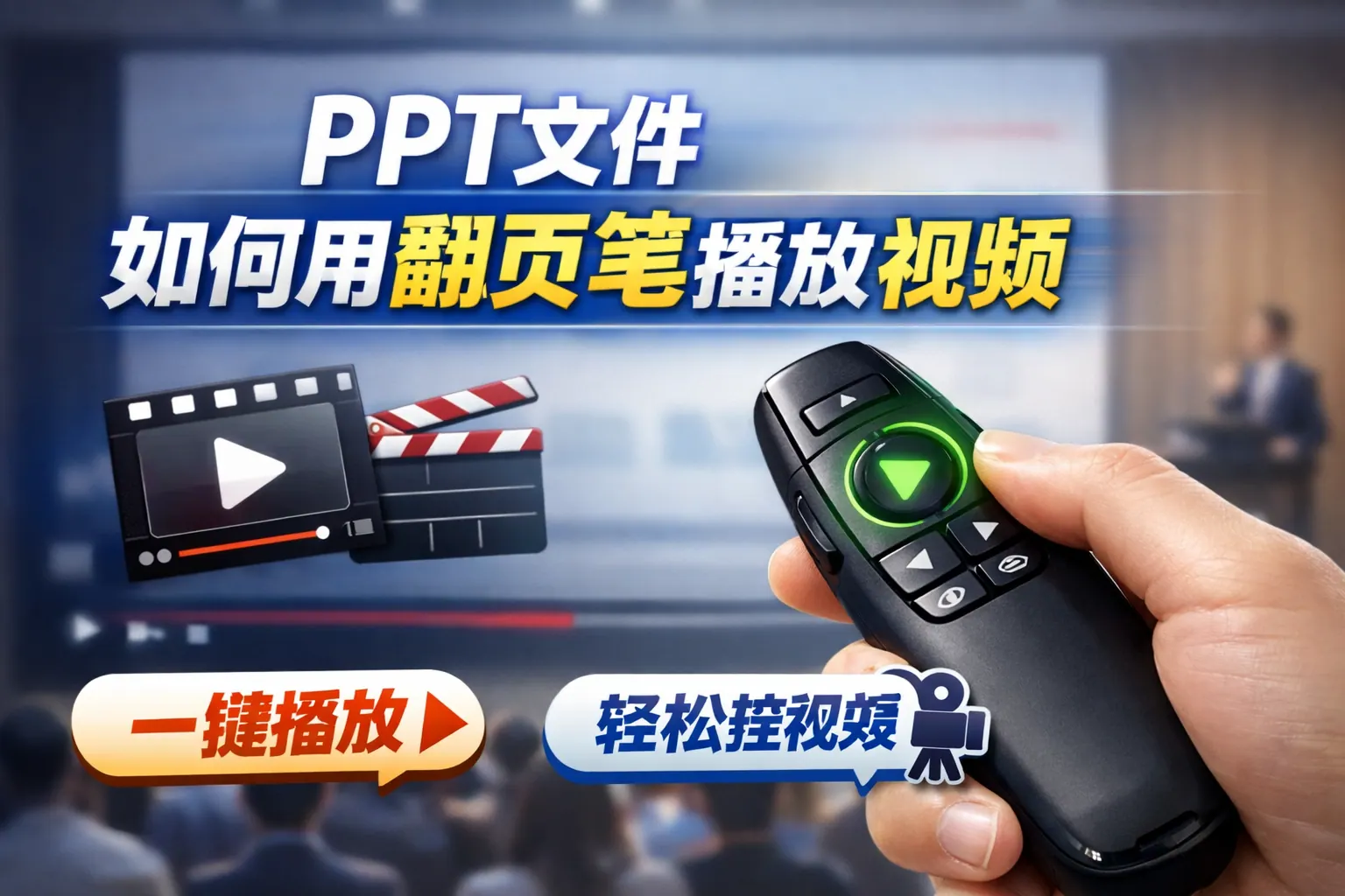 ppt文件如何用翻页笔播放视频