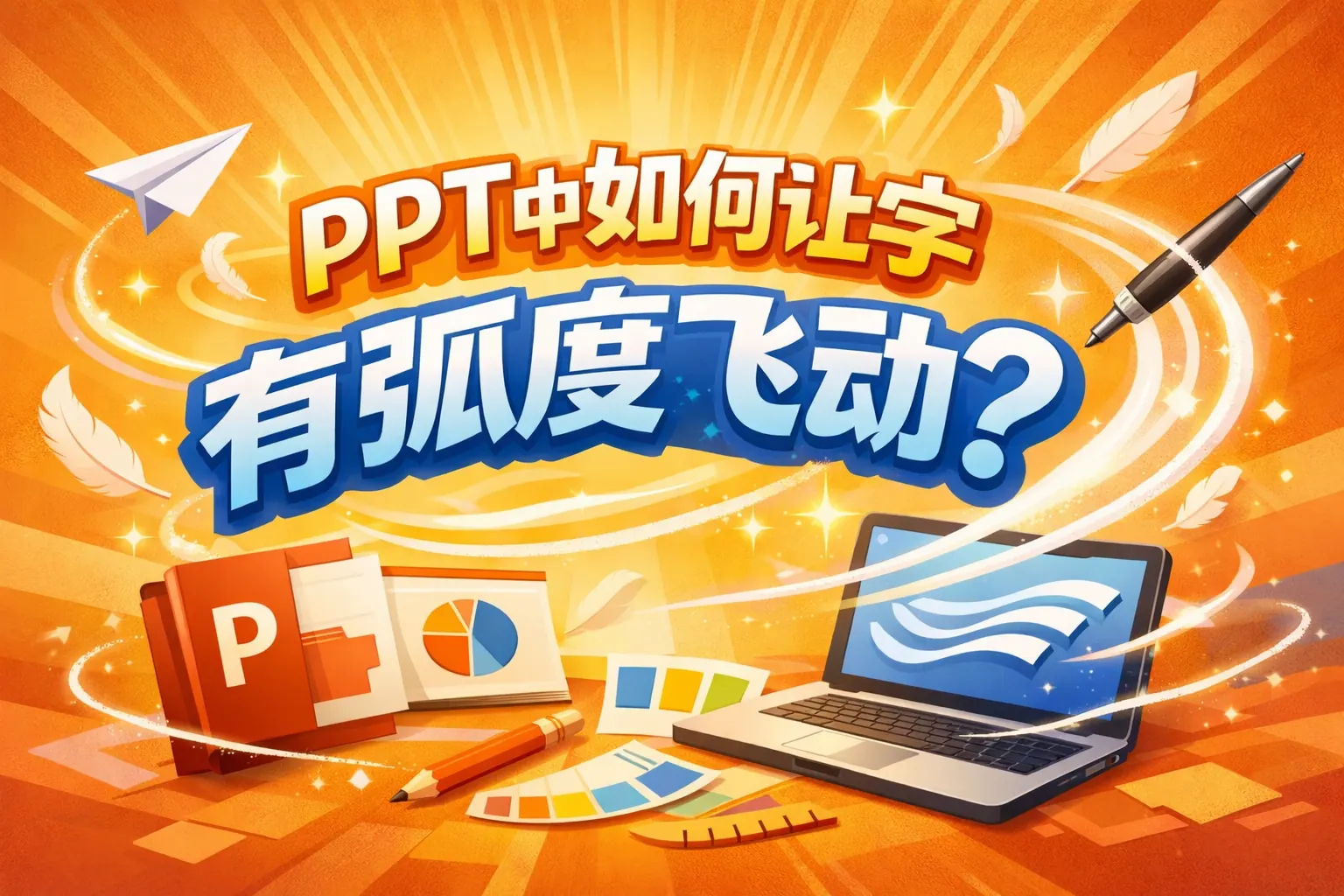 ppt中如何让字有弧度飞动