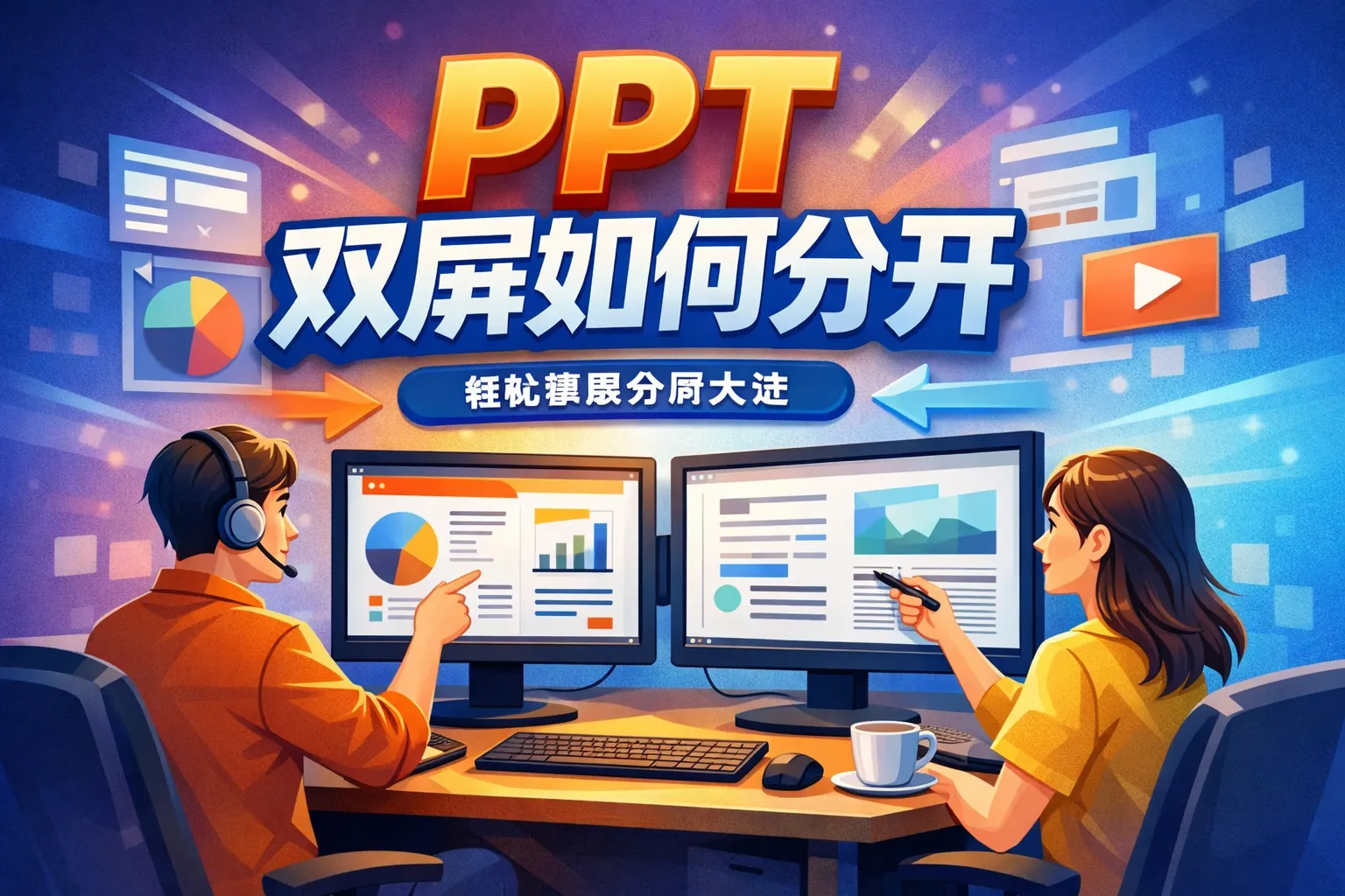 ppt双屏如何分开