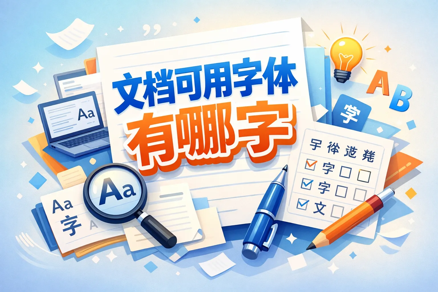 文档可用字体有哪些字