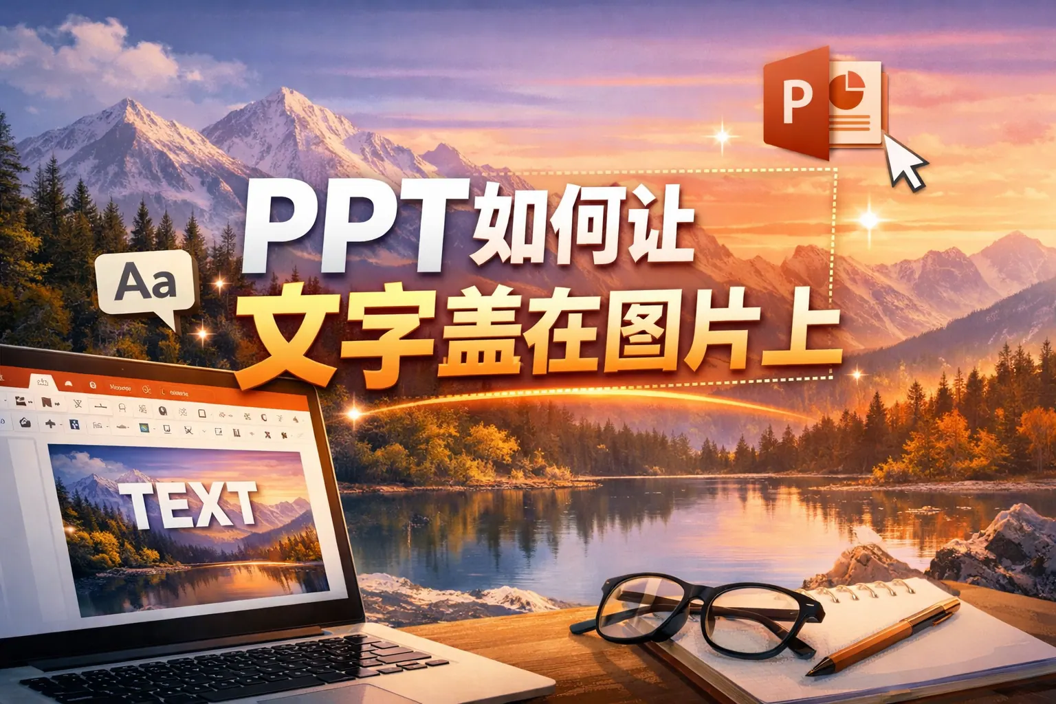 ppt如何让文字盖在图片上