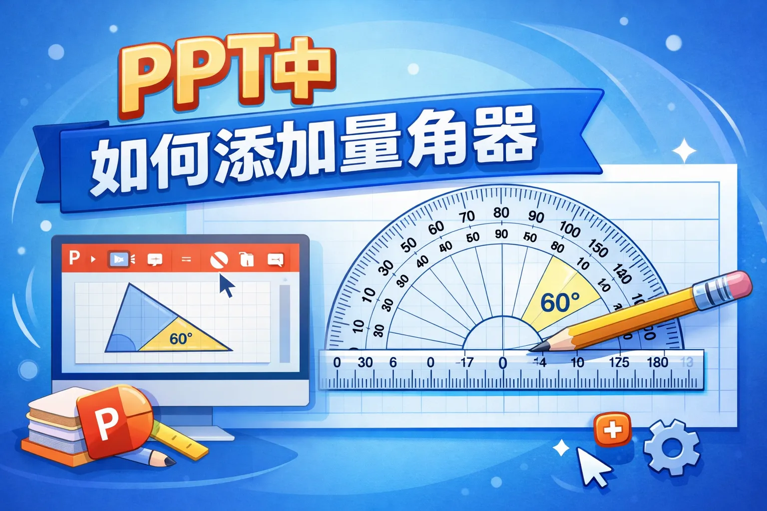 PPT中如何添加量角器
