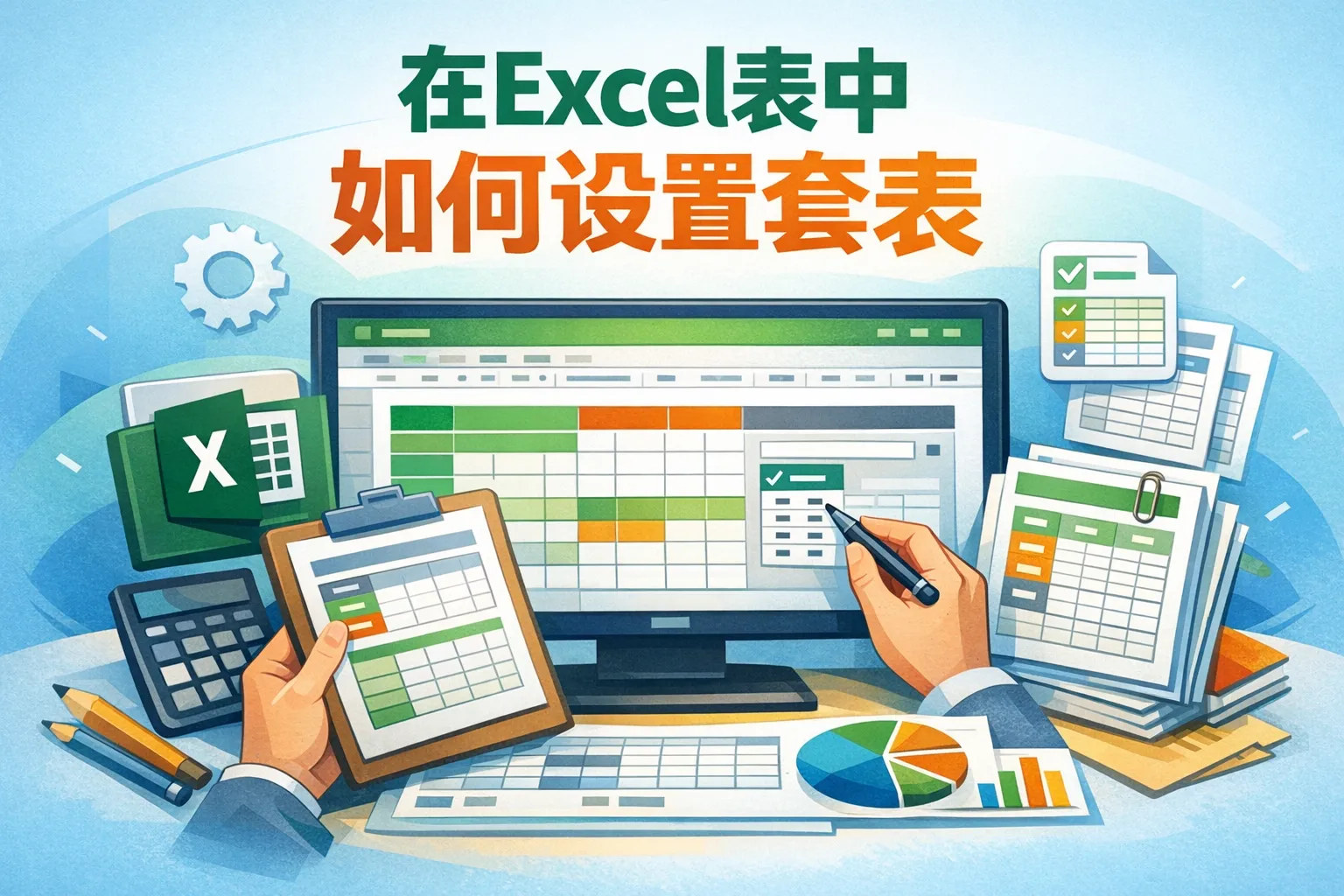 在excel表中如何设置套表