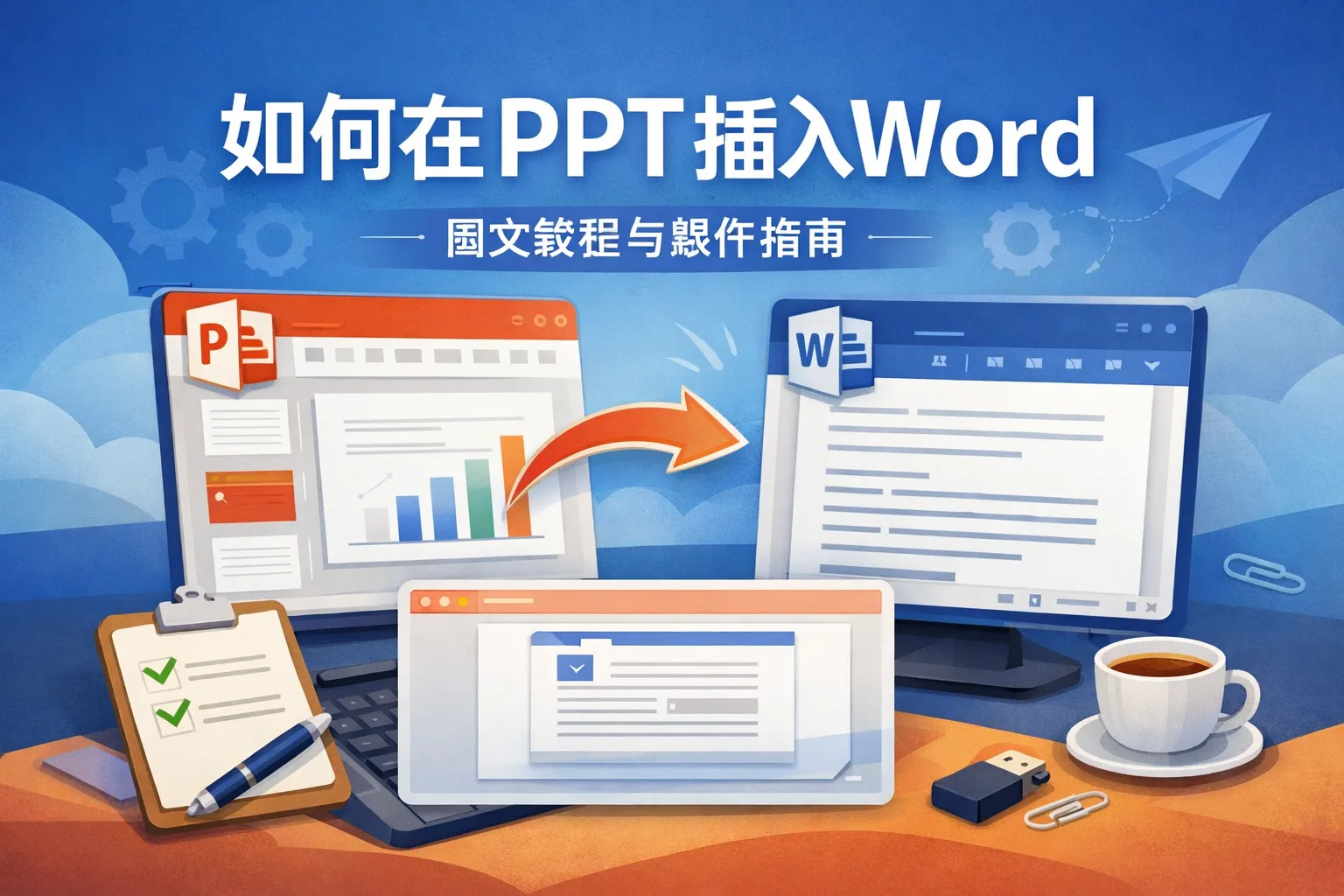 如何在ppt插入word