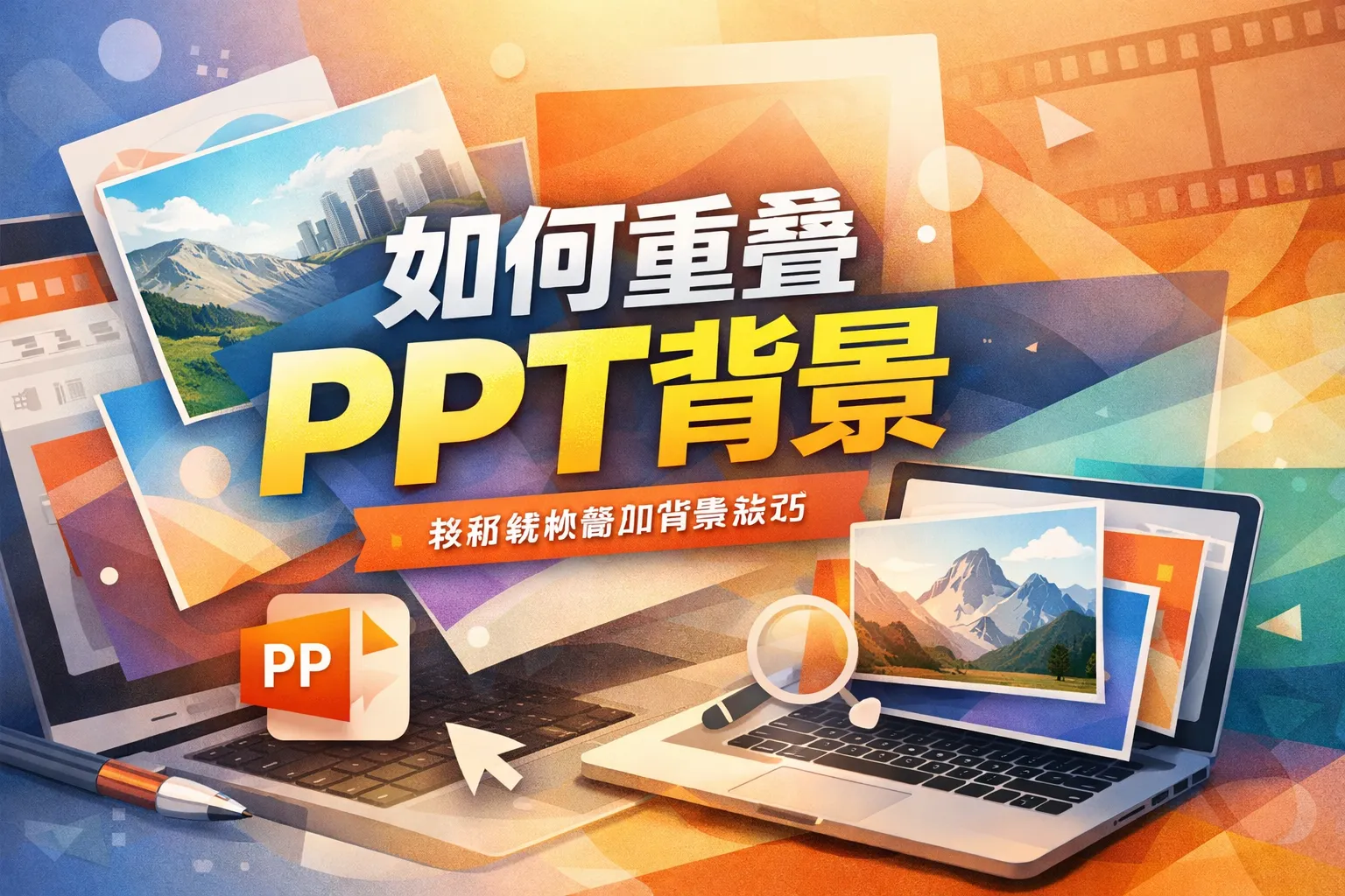 如何重叠PPT背景