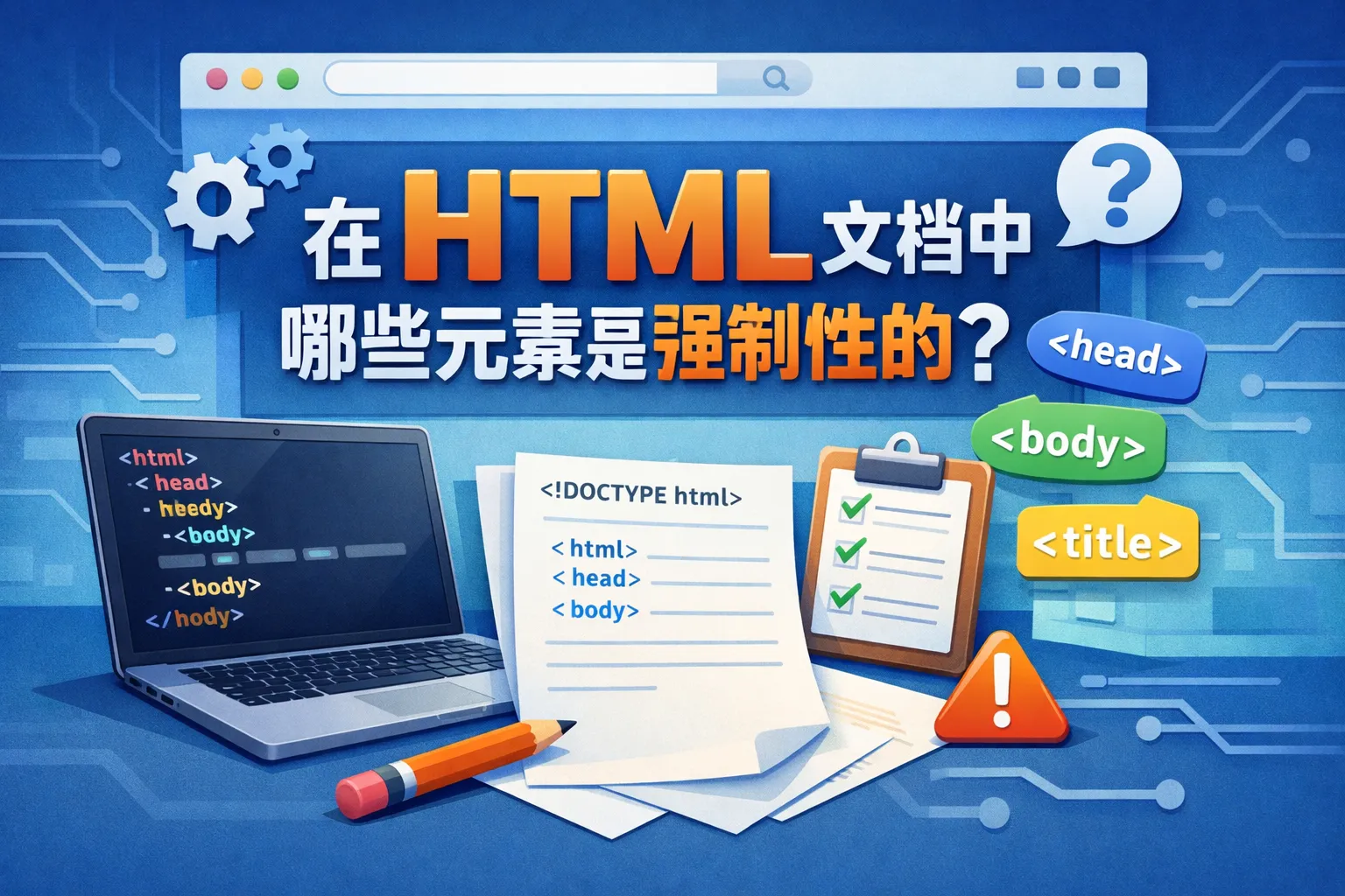 在html文档中哪些元素是强制性的