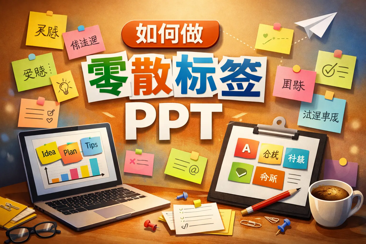 如何做零散标签ppt