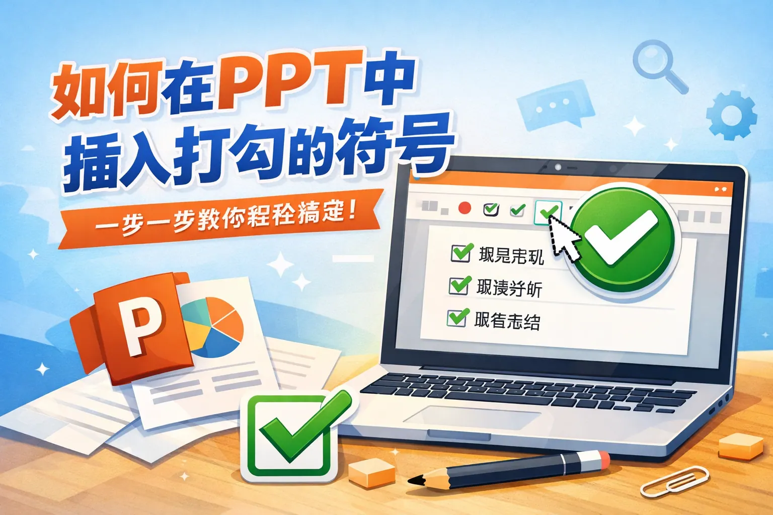 如何在ppt中插入打勾的符合
