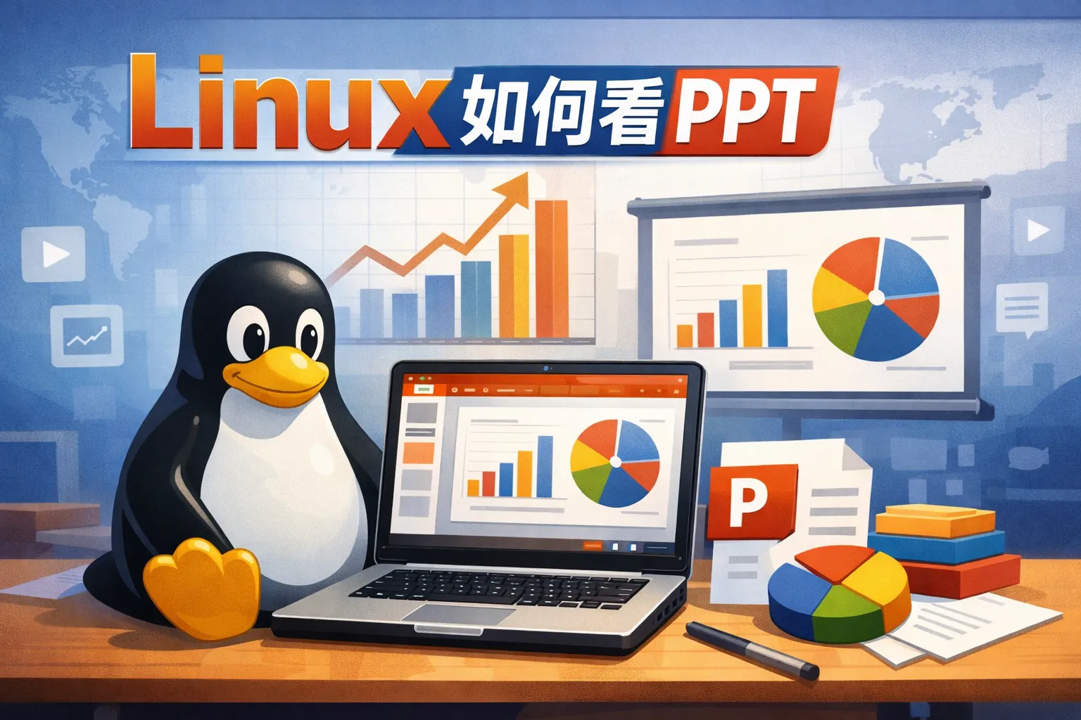linux如何看ppt