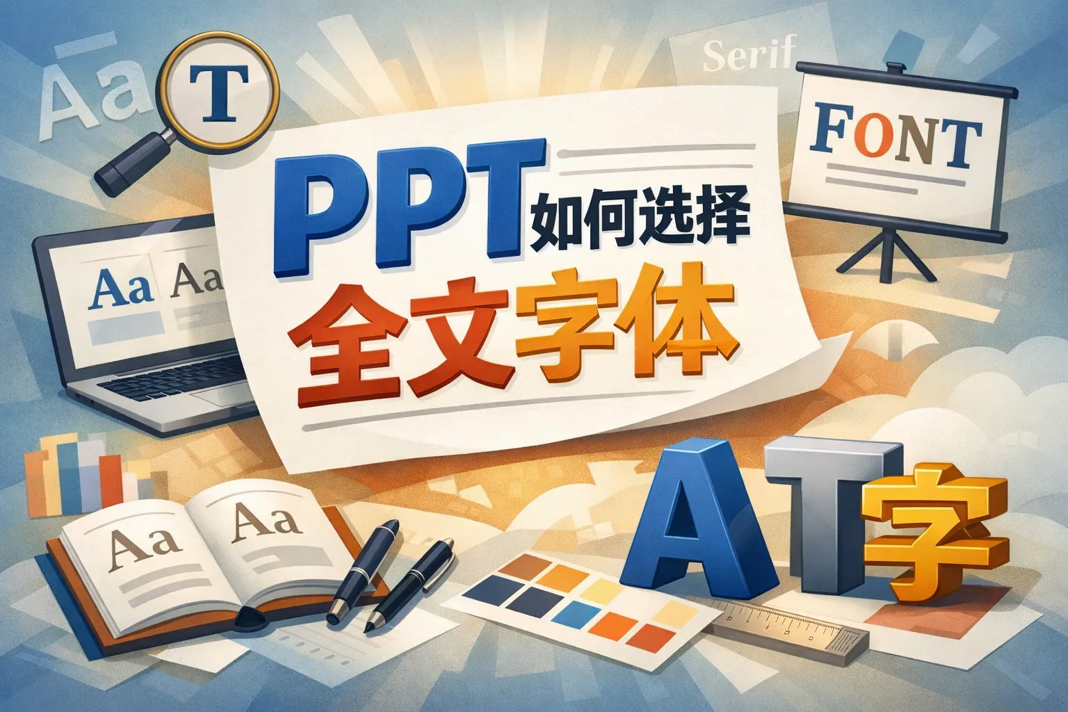 ppt如何选择全文字体